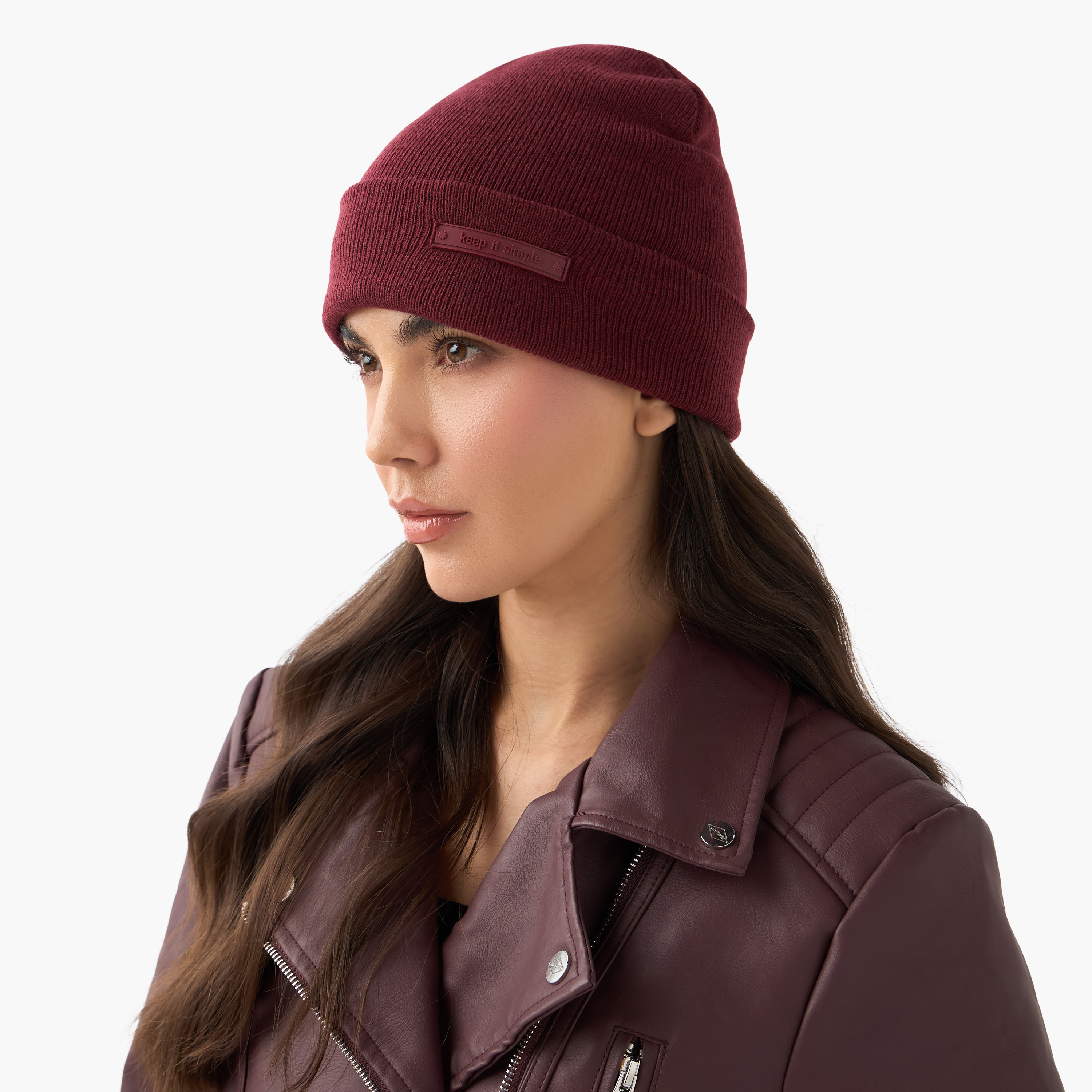 قبعة بيني مضلعة بتفاصيل شعار-women-clothingaccessories-capsandhats-image-2