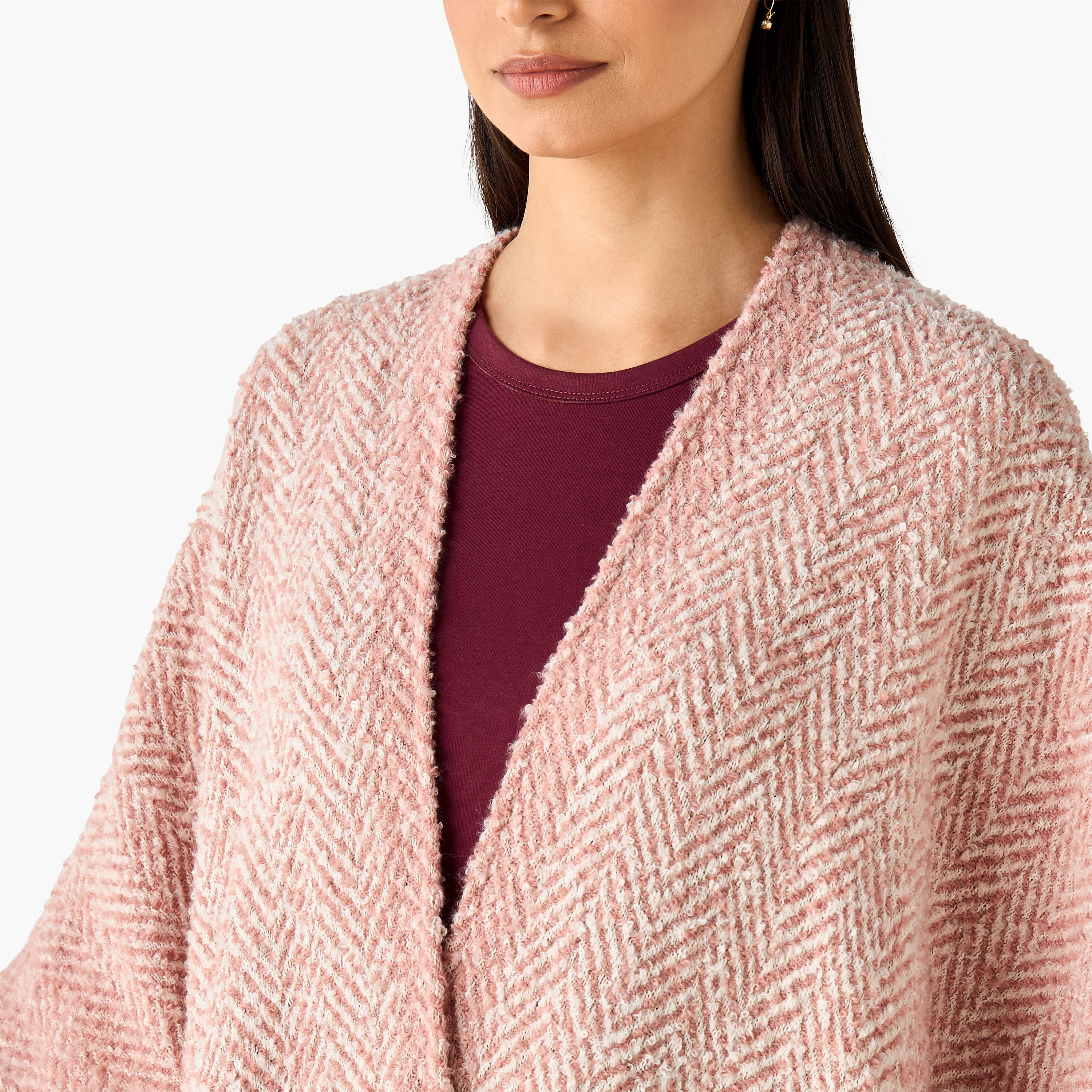 Asymmetric Cape Herringbone Texture-women-winterwear-scarves-image-3