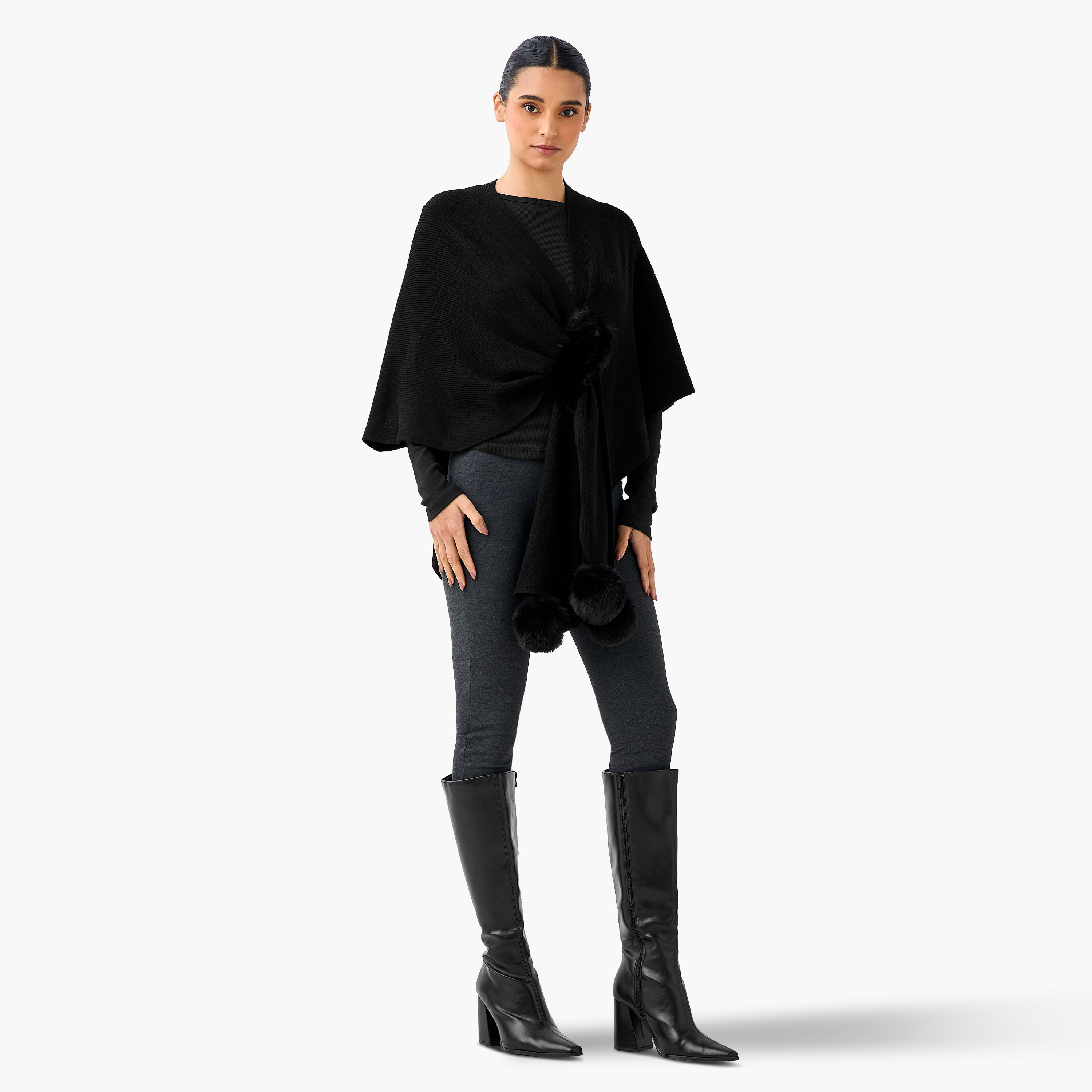 Cropped Faux Fur Trim Cape-women-winterwear-cardigansandjumpers-cardigans-image-2