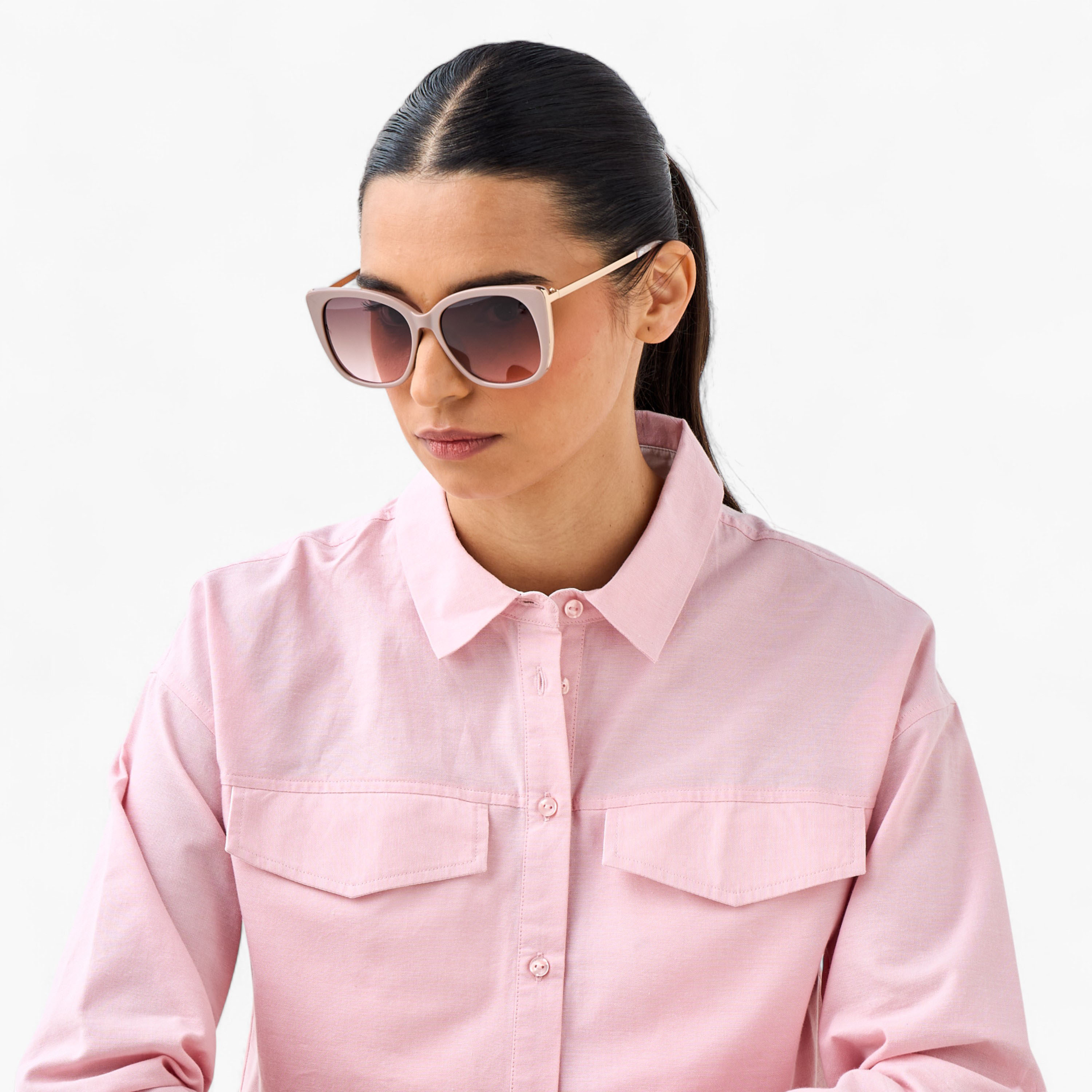 نظارة شمسية كات آي بعدسات وردية واقية من أشعة الشمس فوق البنفسجية-women-sunglasses-image-2