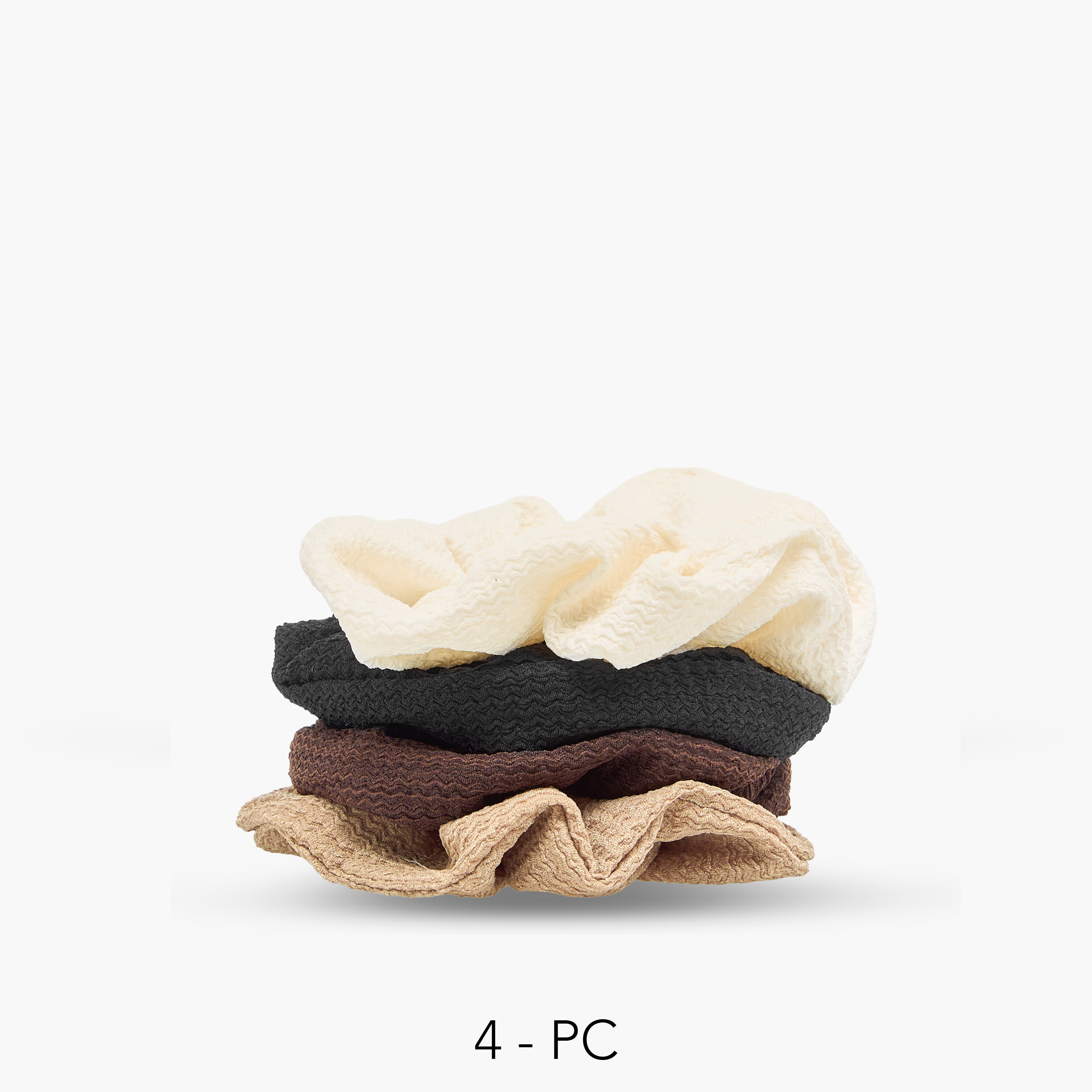 Pack of 4 Textured Hair Scrunchie-women-hairaccessories-scrunchies-image-1