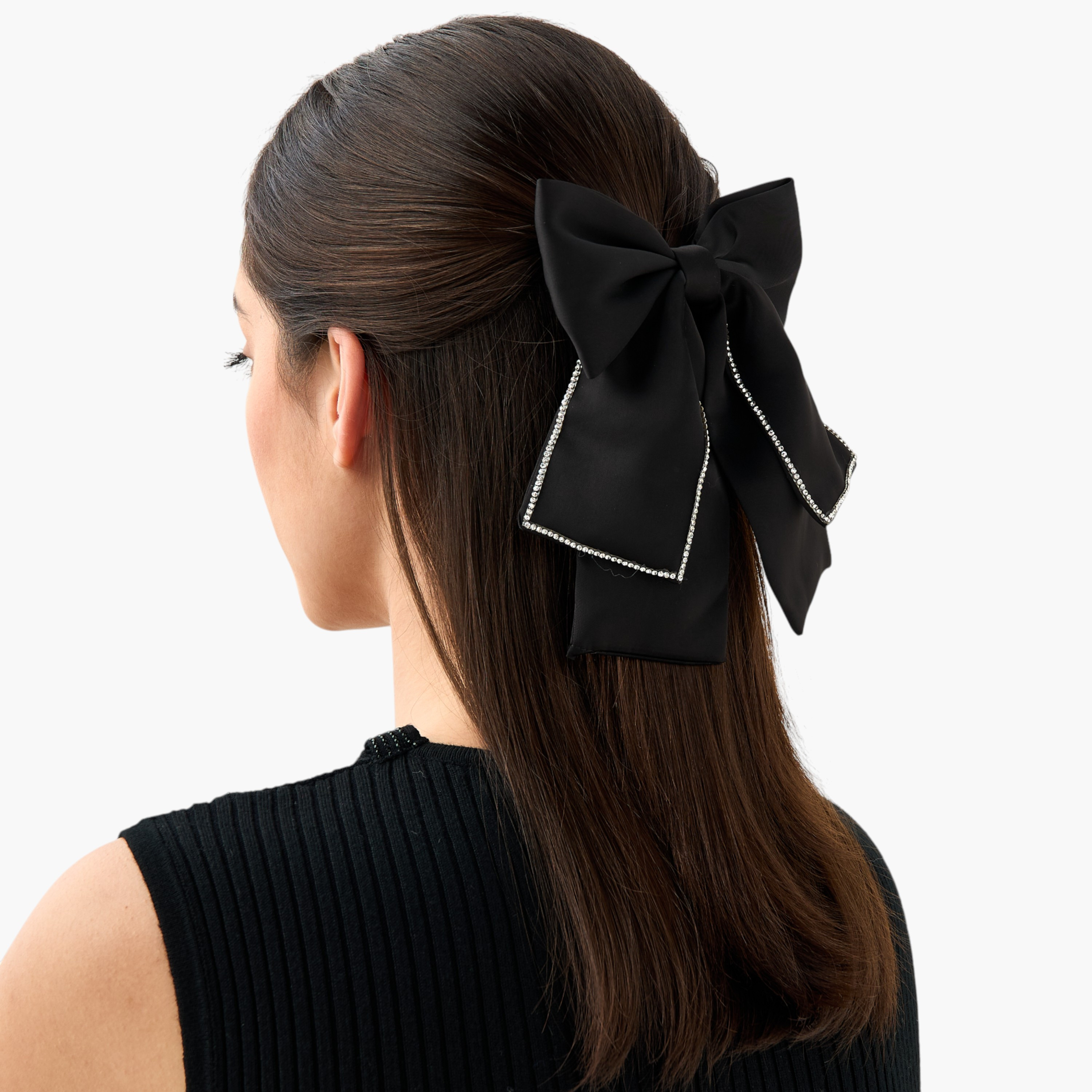 Barrette Hair Clip with Embellished Bow-women-hairaccessories-clips-image-2