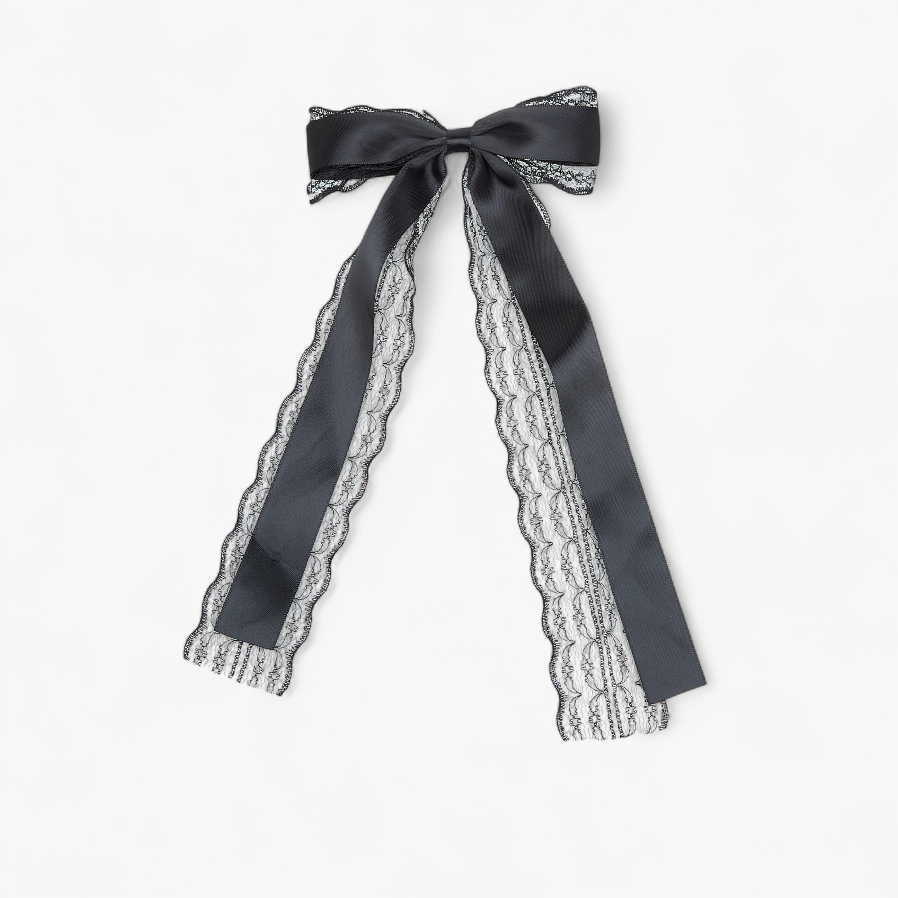 Bow Lace Trim Detail Hair Clip-women-hairaccessories-clips-image-1
