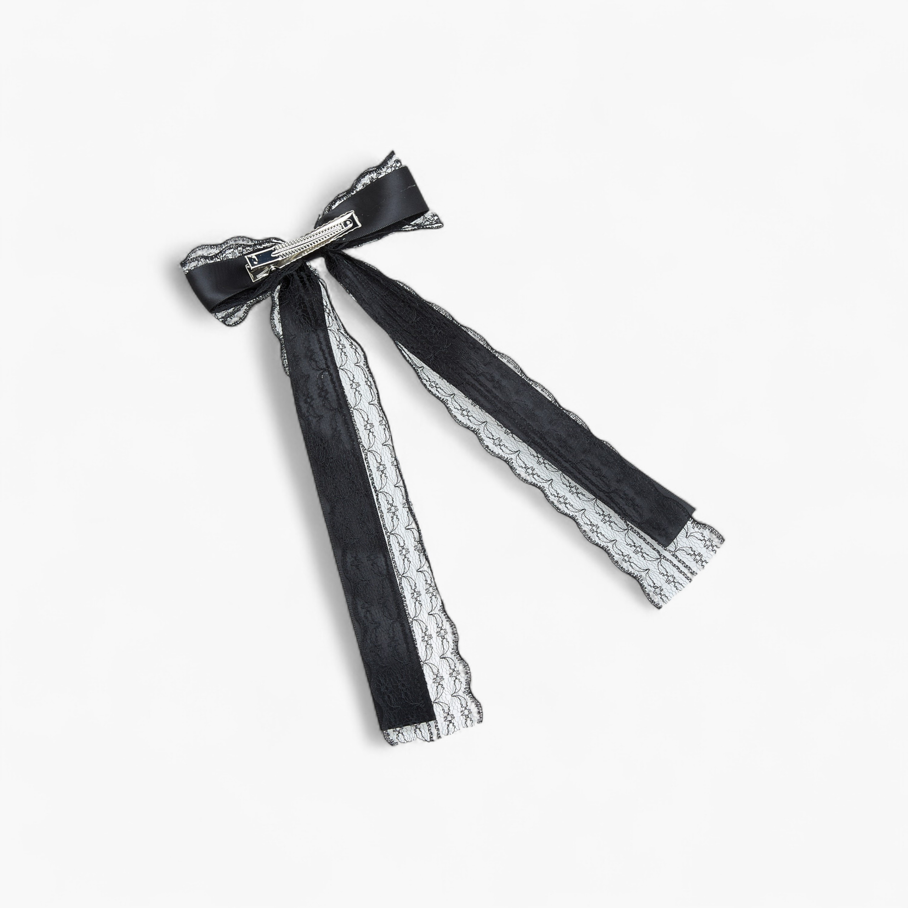 Bow Lace Trim Detail Hair Clip-women-hairaccessories-clips-image-4
