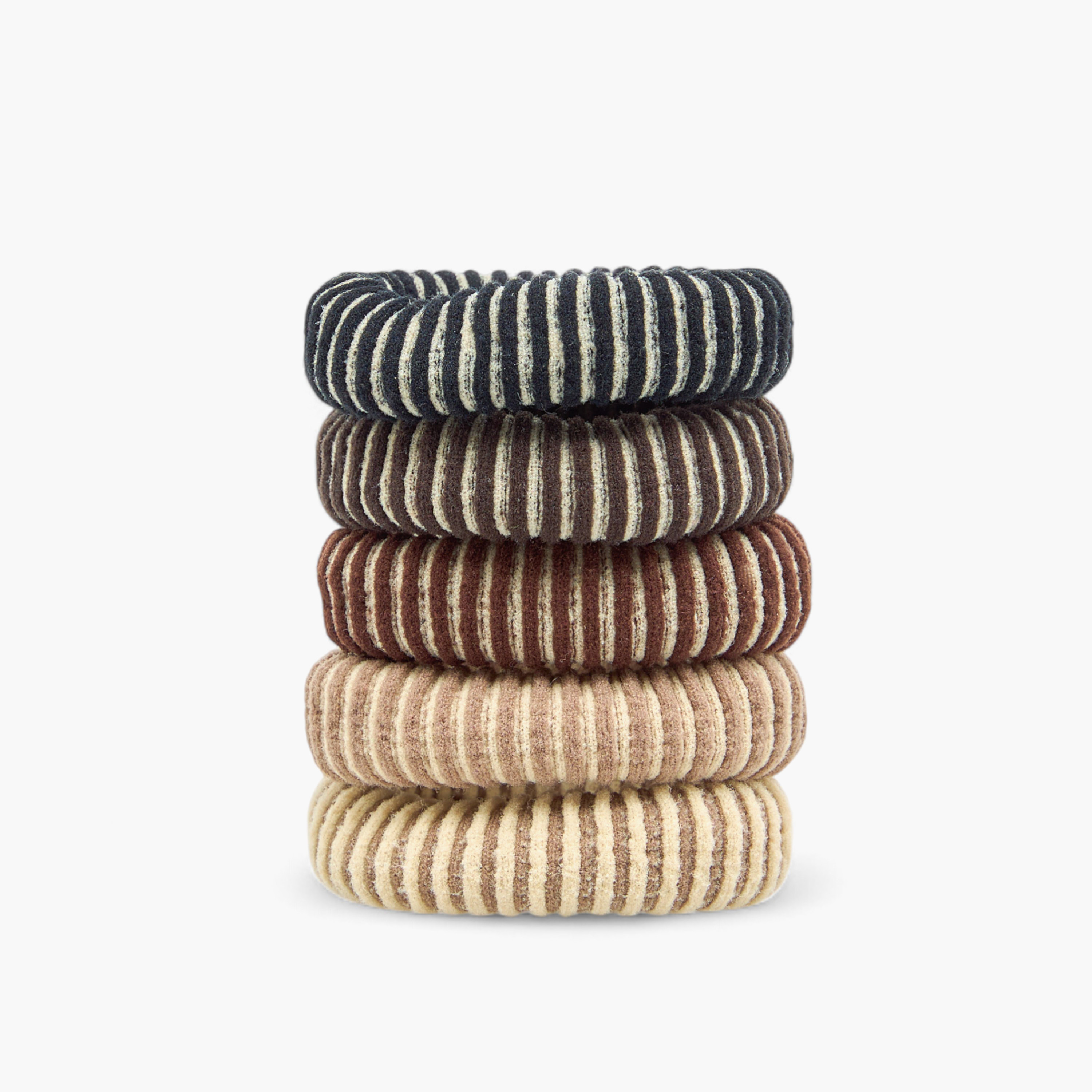Pack of 5 Ribbed Fabric Hair Scrunchie-women-hairaccessories-scrunchies-image-3