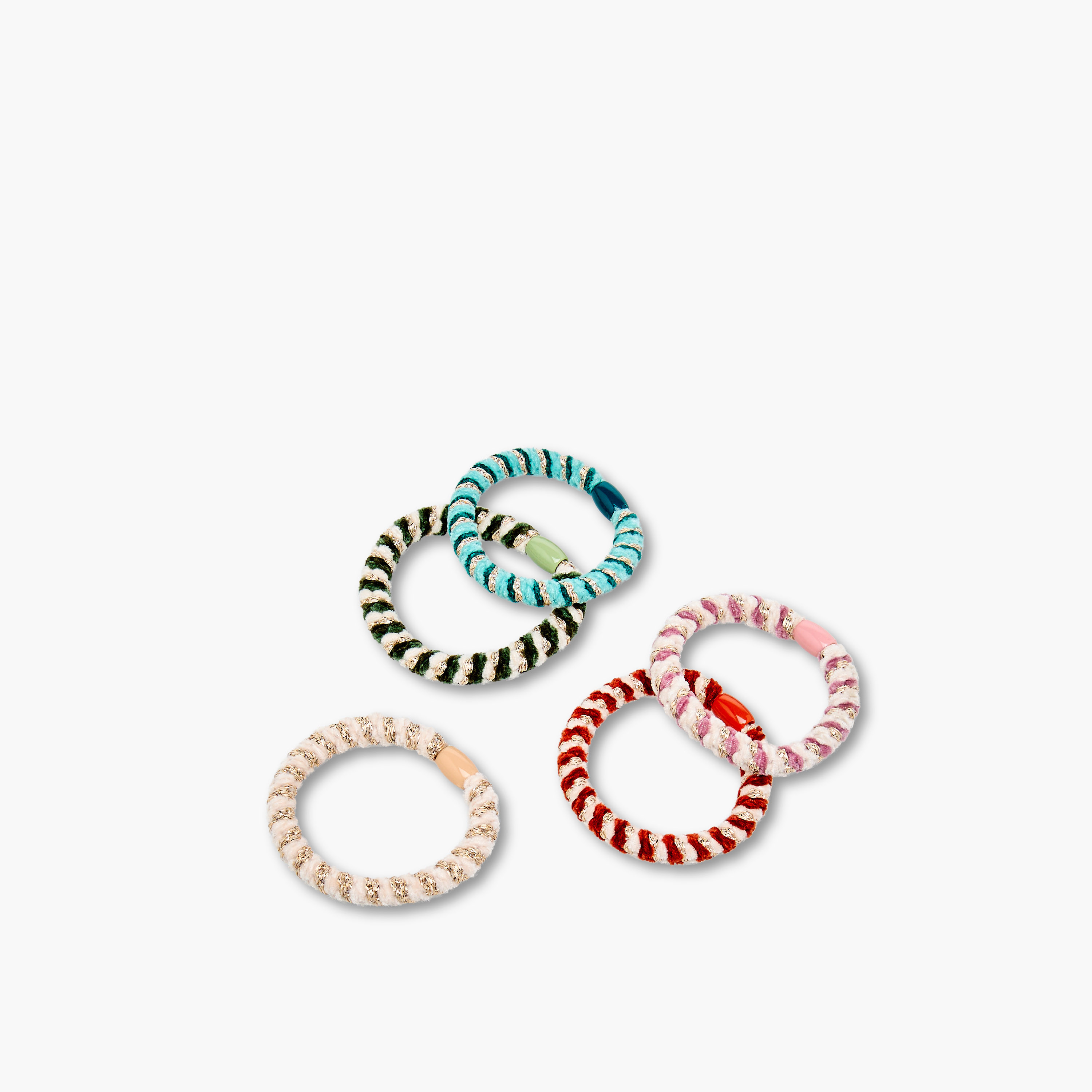 طقم ربطات شعر مخملية من 5 قطع-women-hairaccessories-scrunchies-image-3