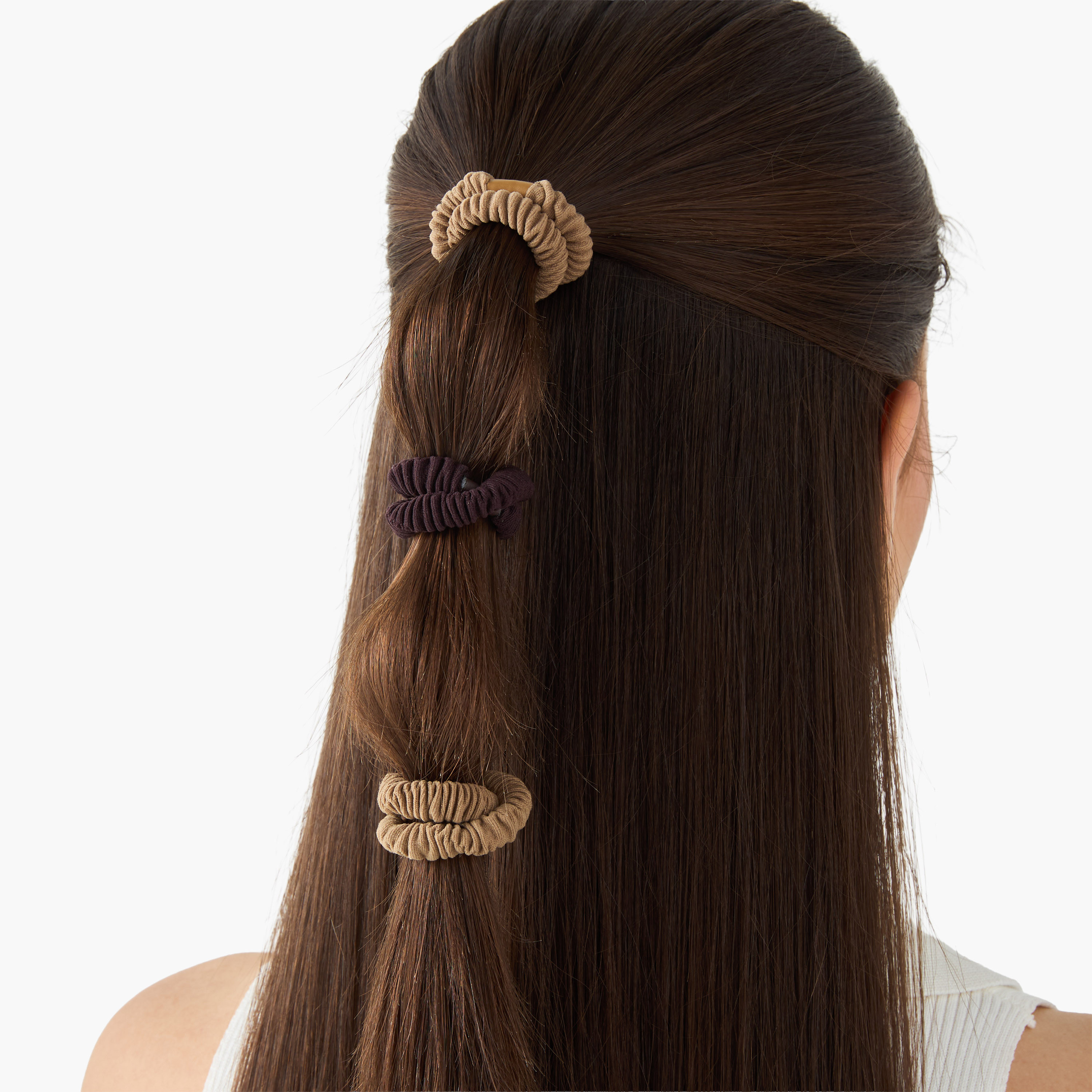 Pack of 9 Pleated Fabric Hair Scrunchie-women-hairaccessories-scrunchies-image-2