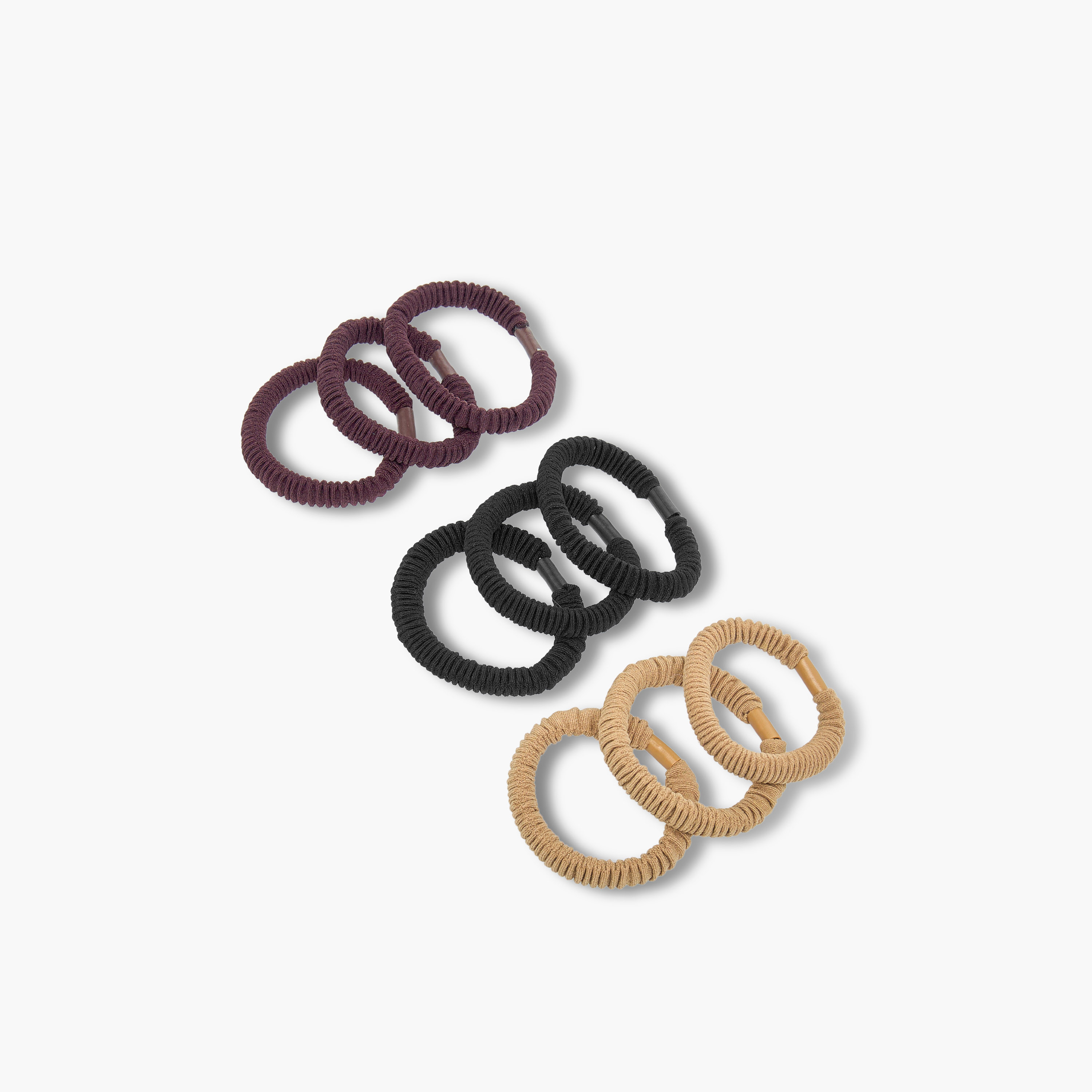 Pack of 9 Pleated Fabric Hair Scrunchie-women-hairaccessories-scrunchies-image-3