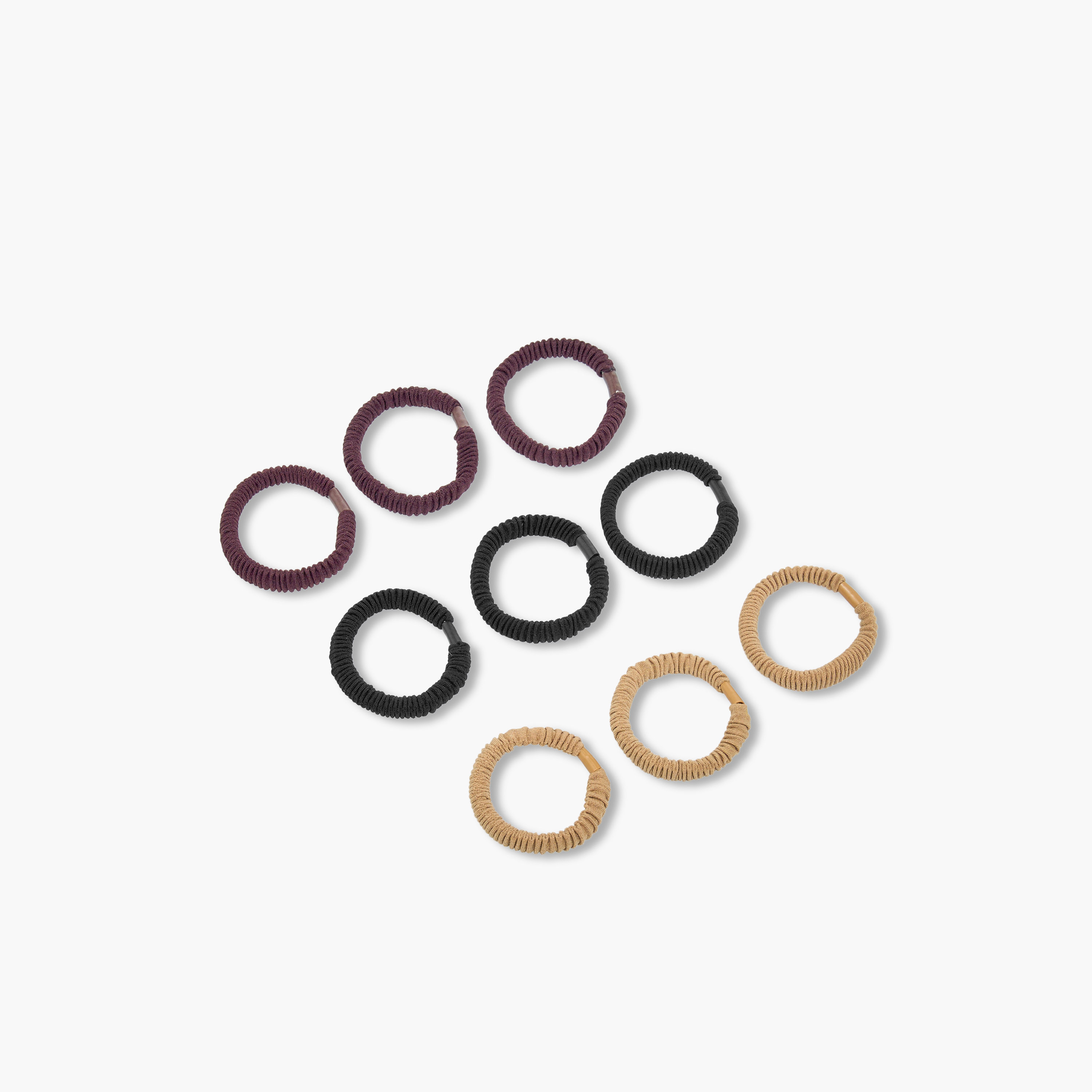 Pack of 9 Pleated Fabric Hair Scrunchie-women-hairaccessories-scrunchies-image-4