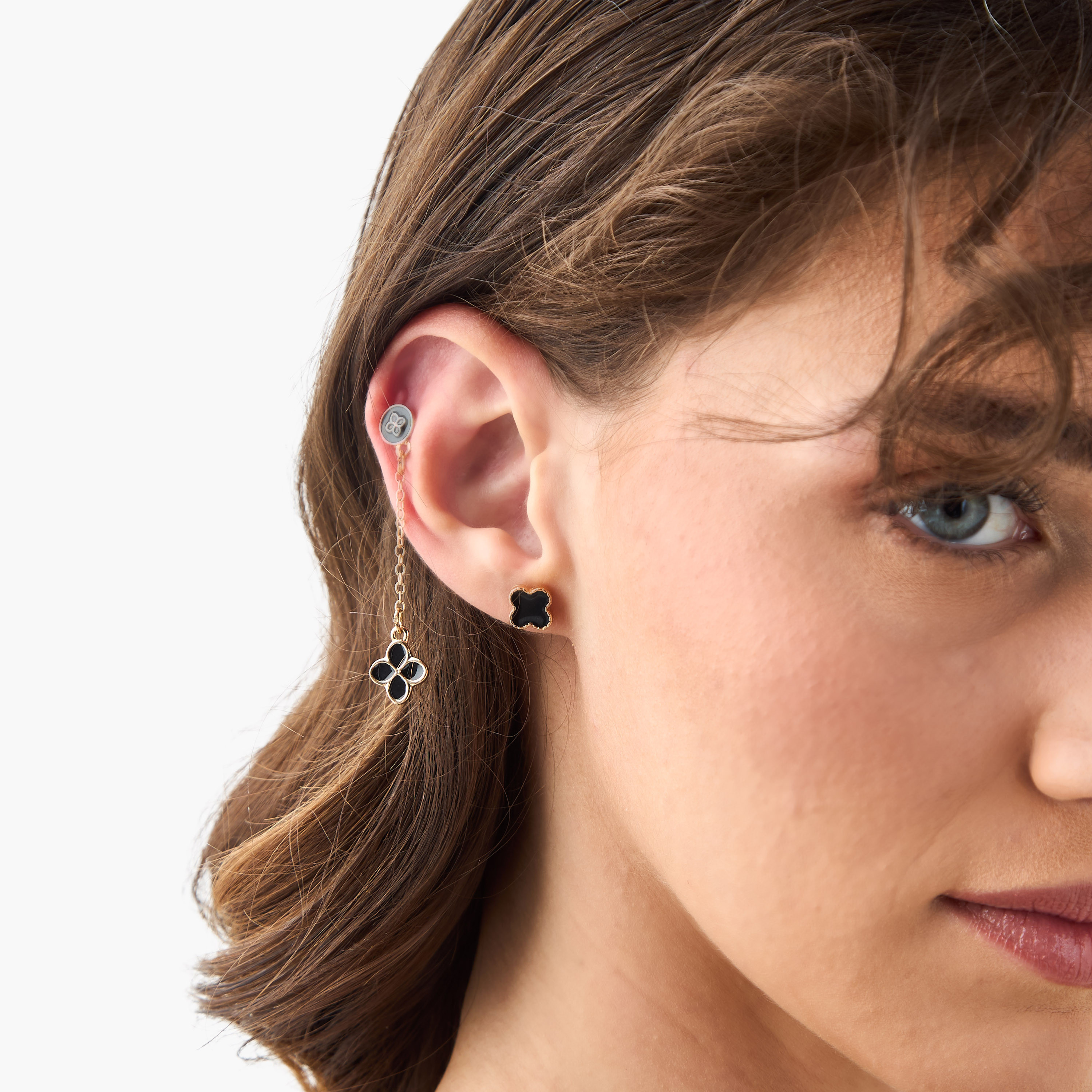 Pack of 3 Metallic Earrings with Pushback Closure-women-watchesandjewellery-jewellery-earrings-image-2