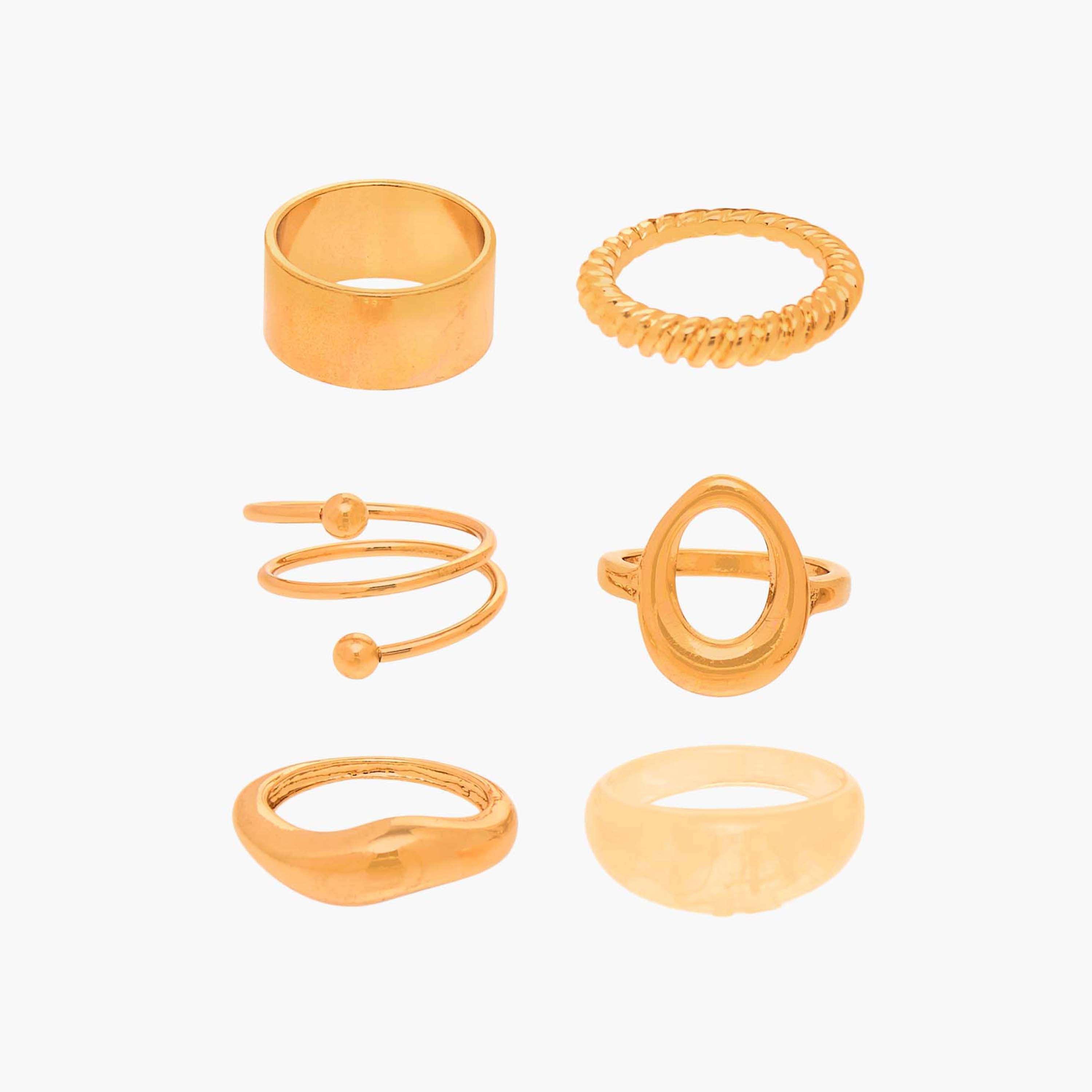 Metal Ring - Set of 6-women-watchesandjewellery-jewellery-rings-image-1