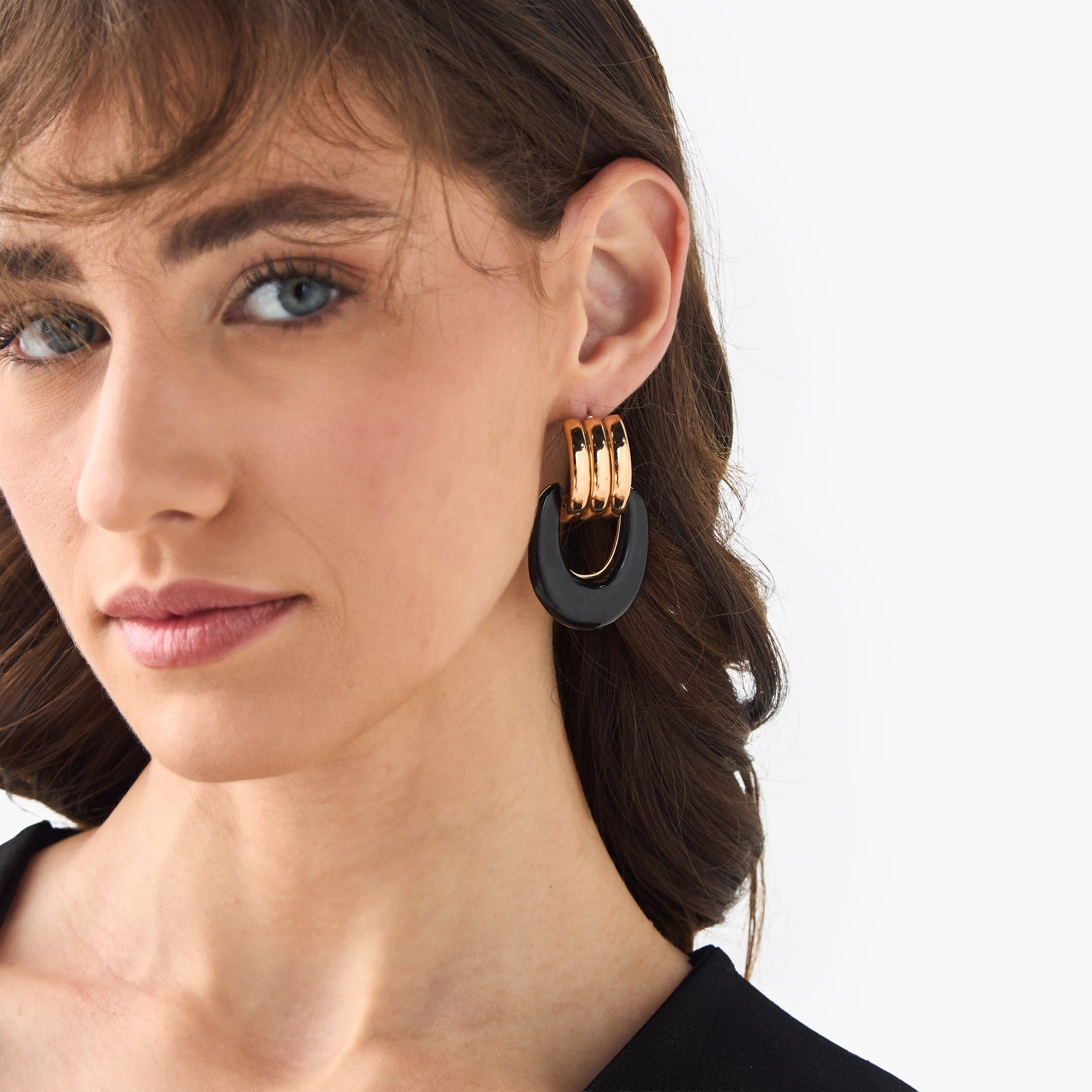 Metallic Stud Earrings with Pushback Closure-women-watchesandjewellery-jewellery-earrings-image-2