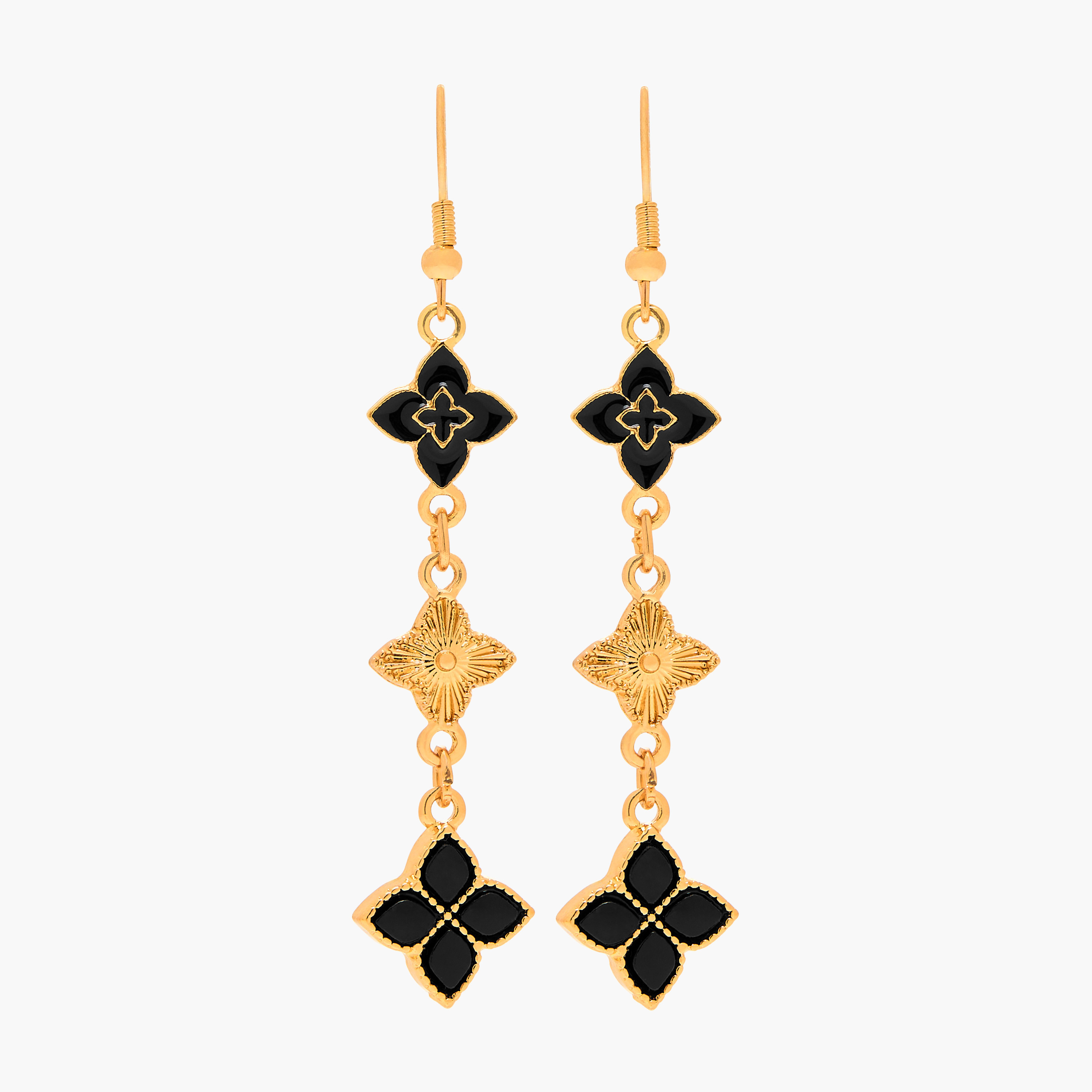 أقراط معدن متدلية مع خطاف-women-watchesandjewellery-jewellery-earrings-image-1