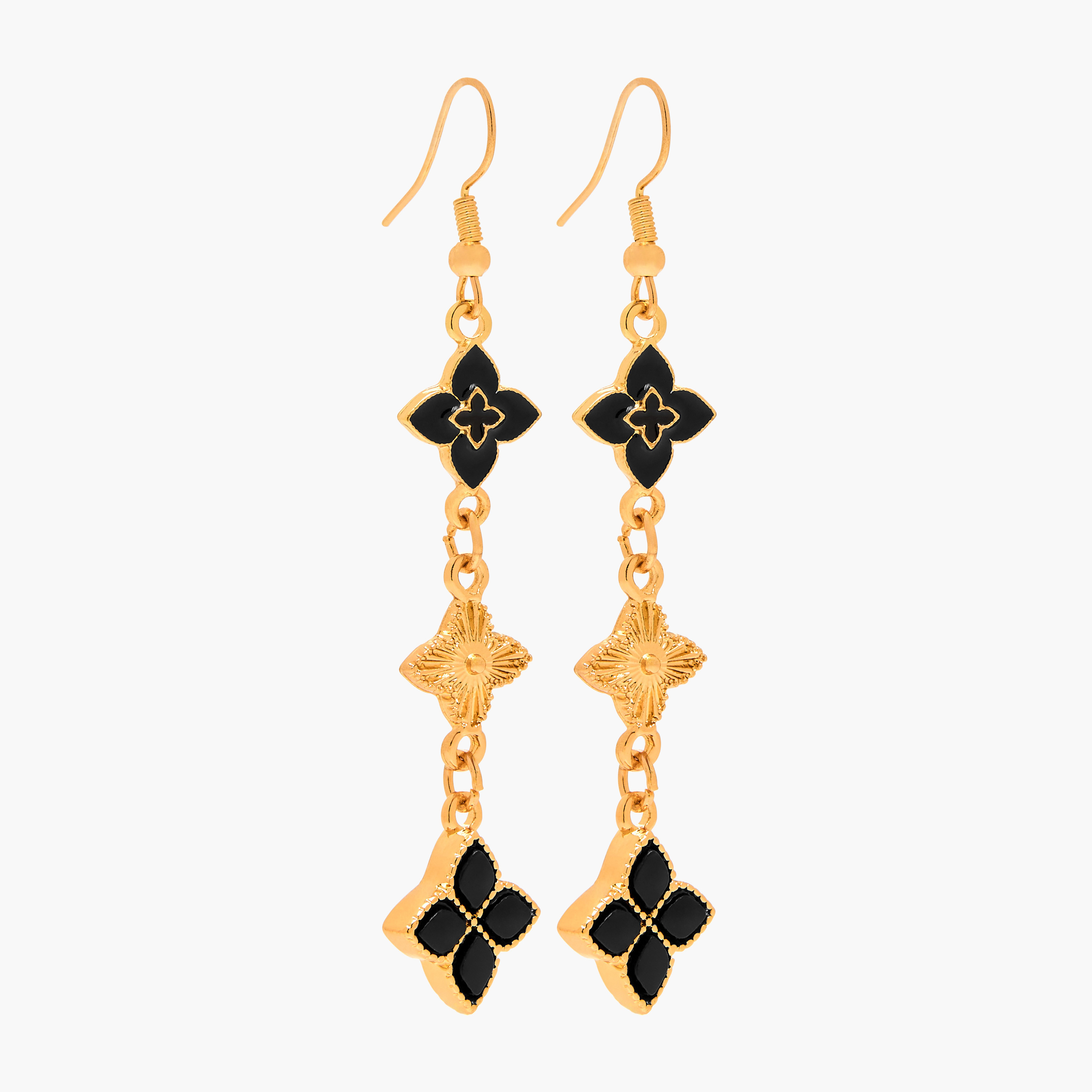 أقراط معدن متدلية مع خطاف-women-watchesandjewellery-jewellery-earrings-image-3