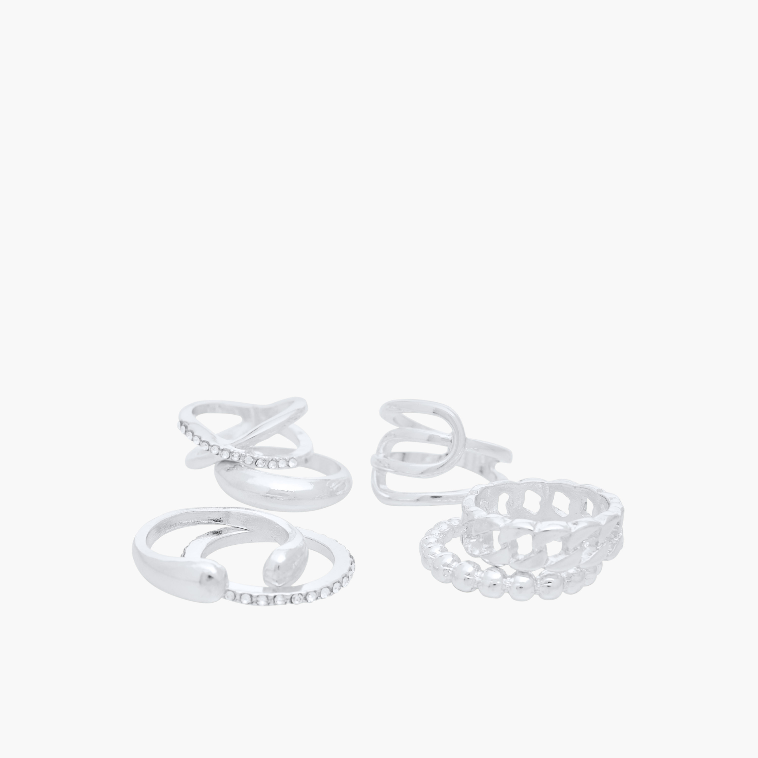 Set of 7 - Metallic Rings-women-watchesandjewellery-jewellery-rings-image-3