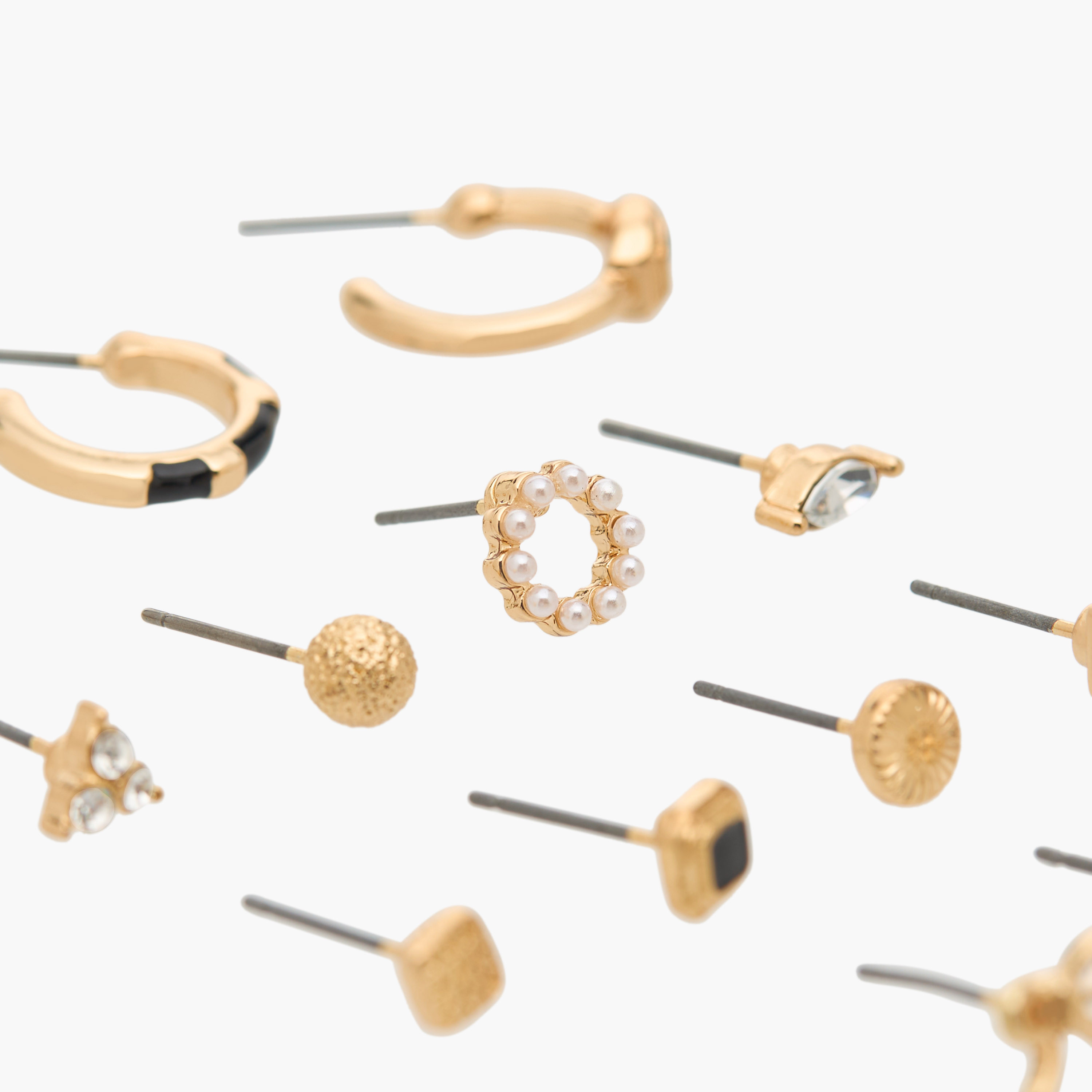 طقم من 15 - أقراط متنوعة بمكبس إغلاق خلفي-women-watchesandjewellery-jewellery-earrings-image-4