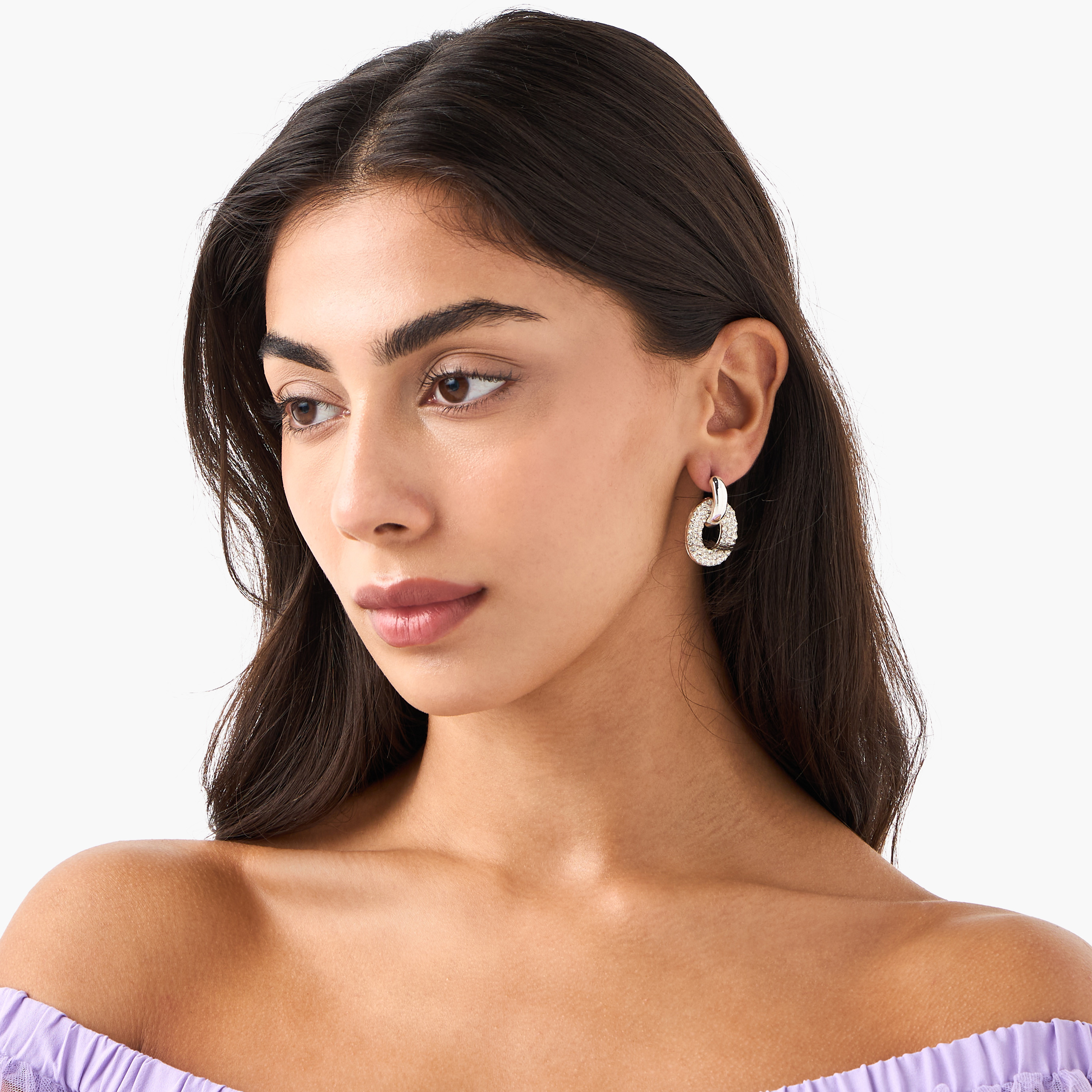 حلق مزين بمكبس إغلاق خلفي-women-watchesandjewellery-jewellery-earrings-image-2