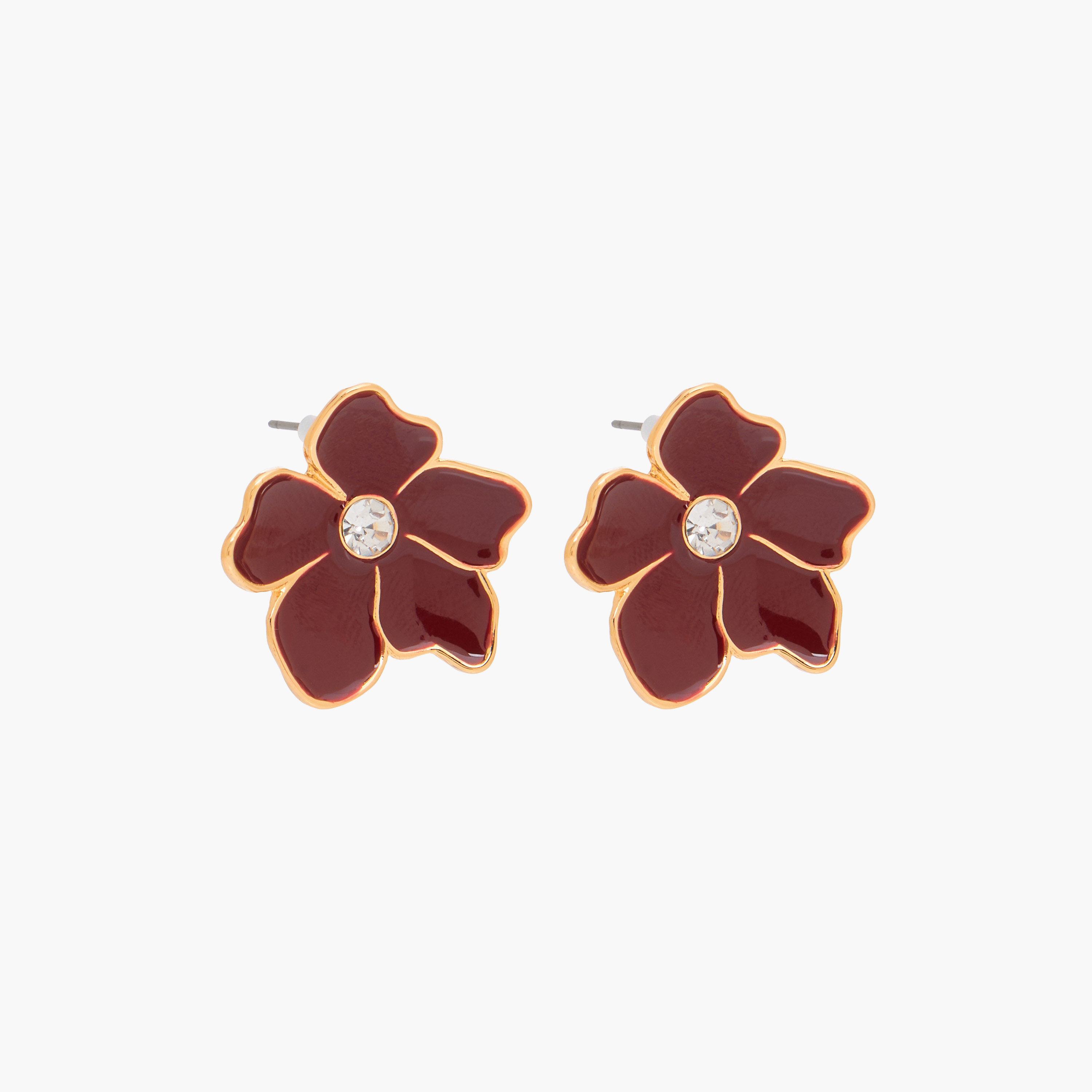 Pack of 3 Metallic Floral Stud Earrings with Pushback Closure-women-watchesandjewellery-jewellery-earrings-image-3