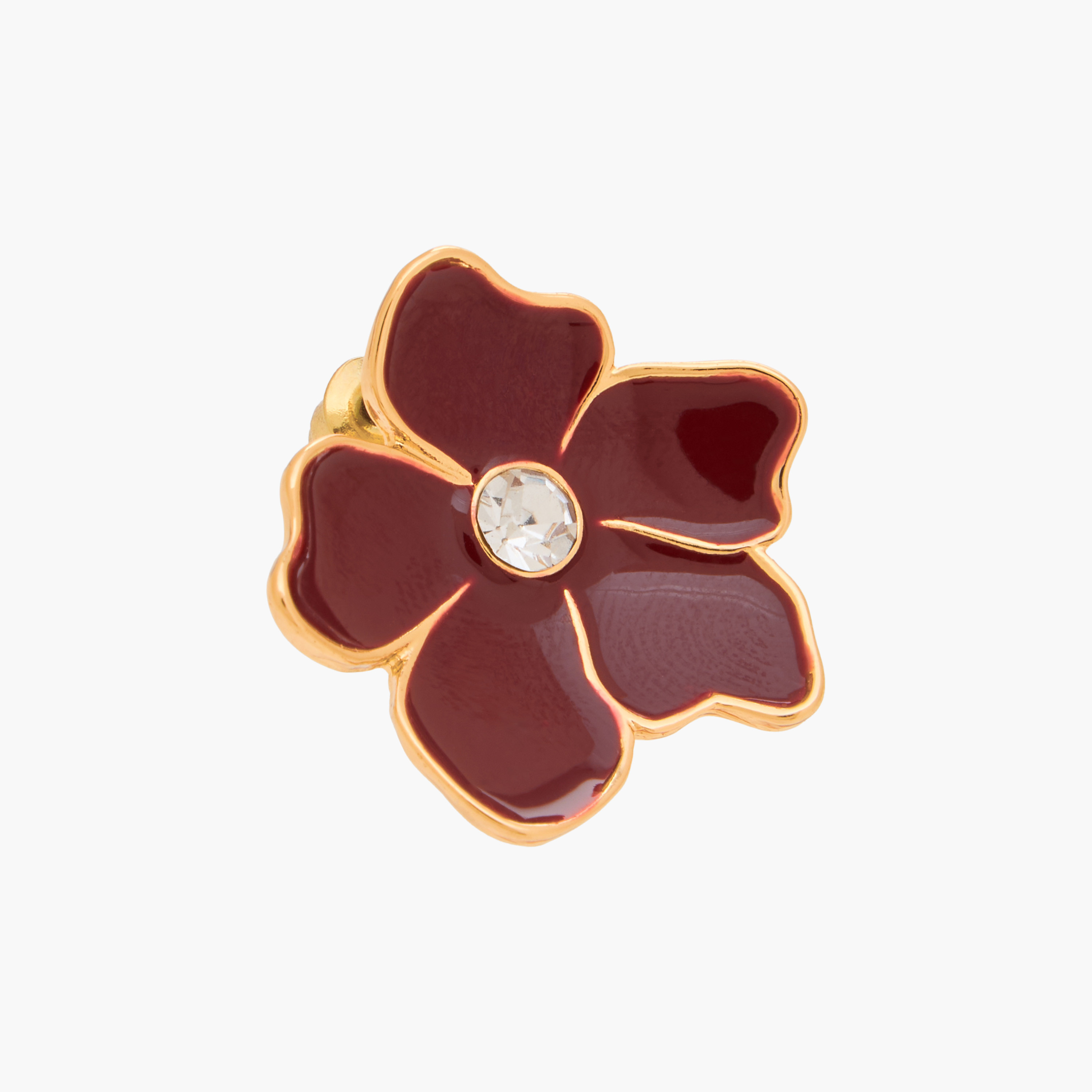 Pack of 3 Metallic Floral Stud Earrings with Pushback Closure-women-watchesandjewellery-jewellery-earrings-image-6