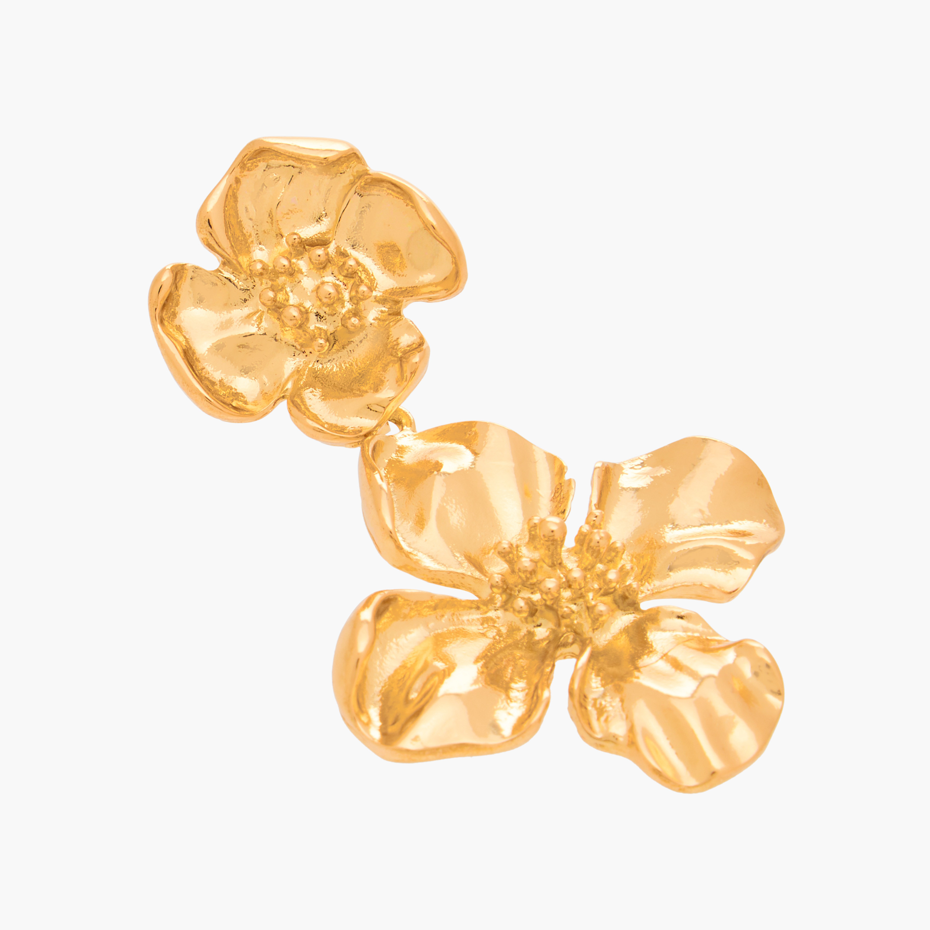 Metallic Floral Dangler Earrings with Pushback Closure-women-watchesandjewellery-jewellery-earrings-image-4