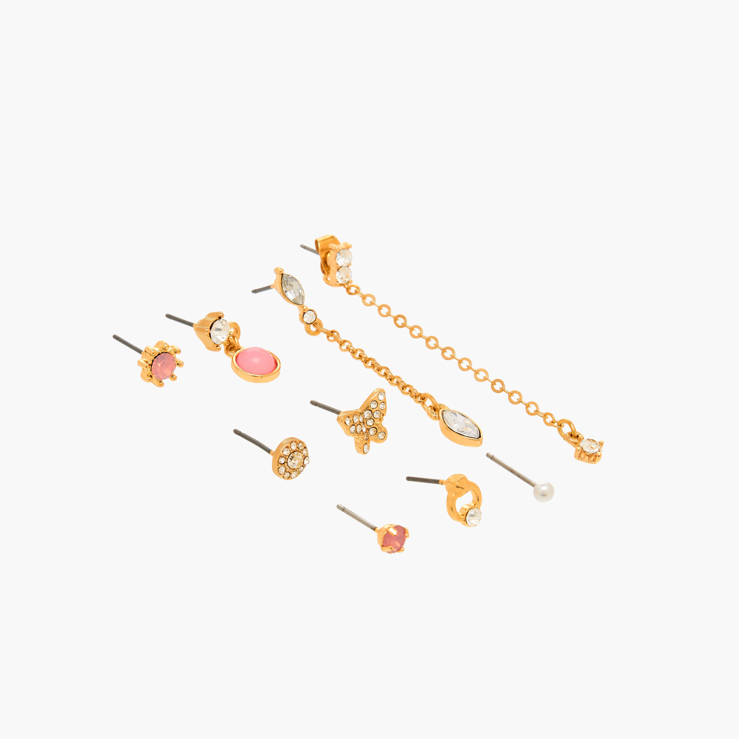 Gloo Pack of 9 Metallic Earrings with Pushback Closure-women-watchesandjewellery-jewellery-earrings-image-2