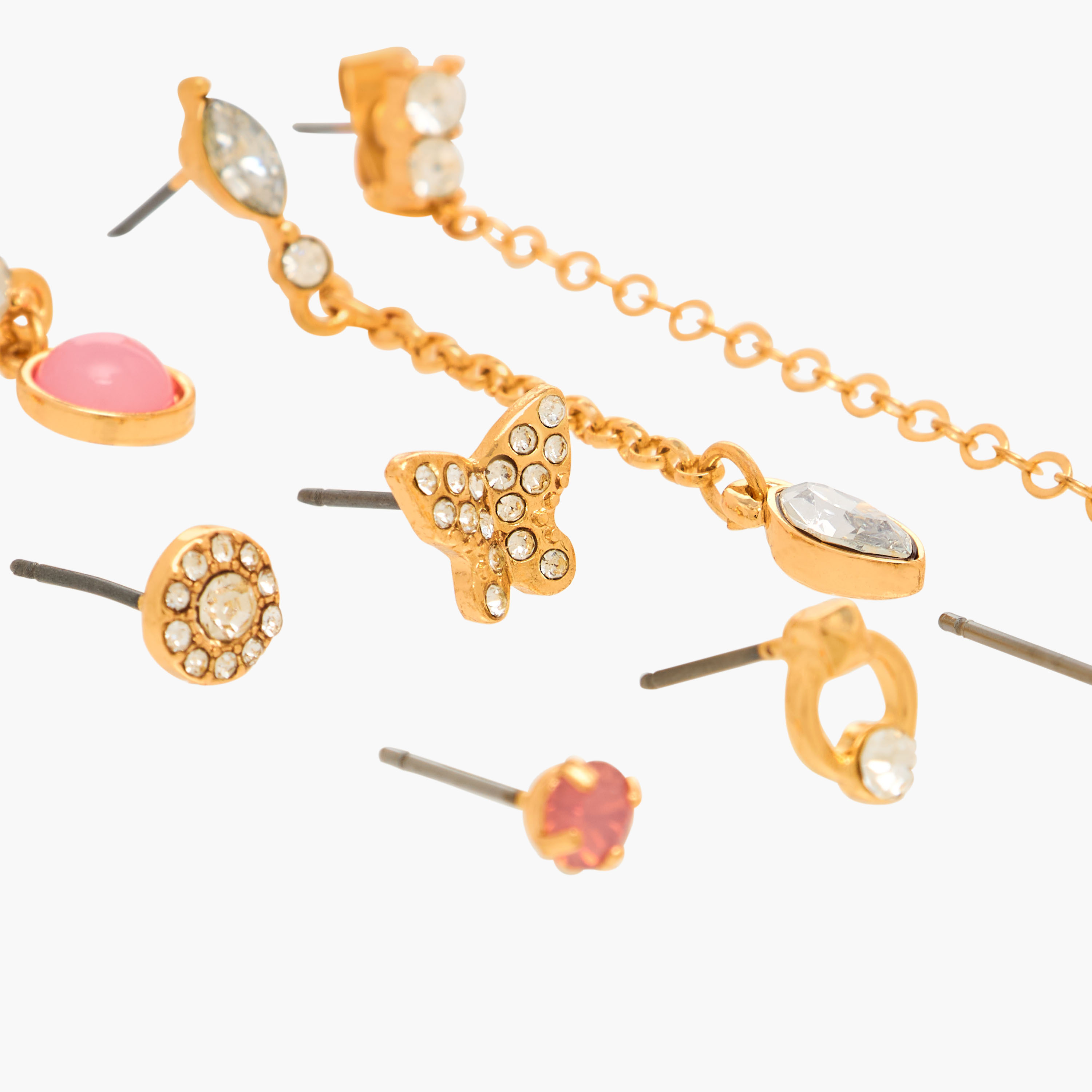 Gloo Pack of 9 Metallic Earrings with Pushback Closure-women-watchesandjewellery-jewellery-earrings-image-3