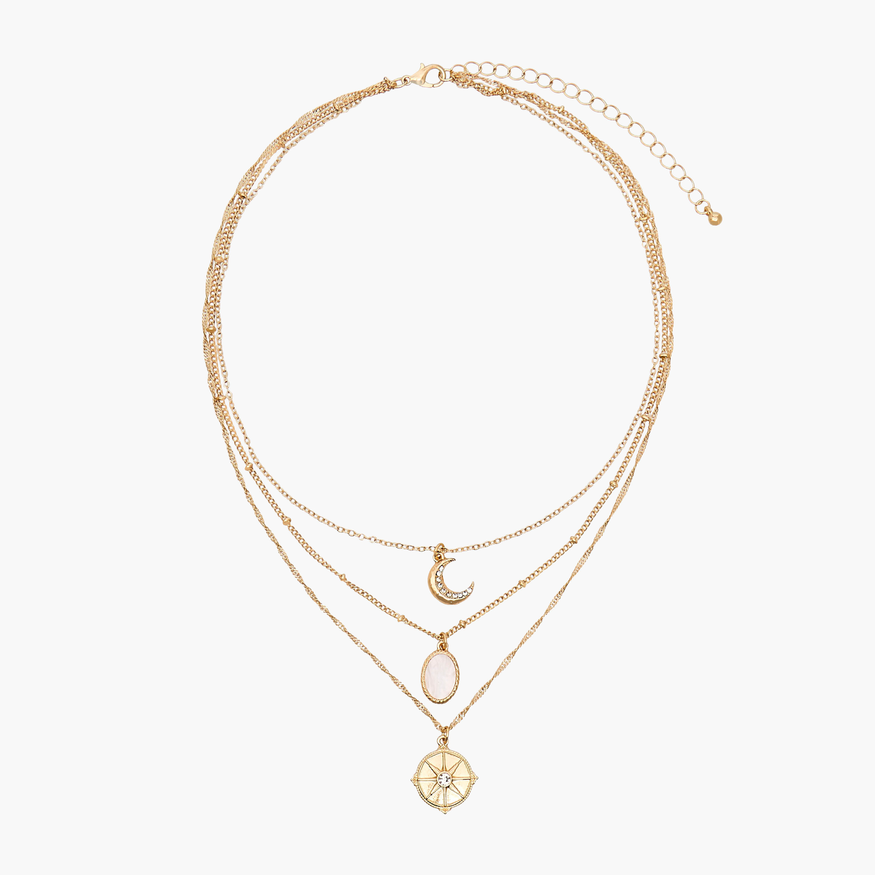 Gloo Metal Layered Pendant Necklace-women-watchesandjewellery-jewellery-necklacesandpendants-image-1