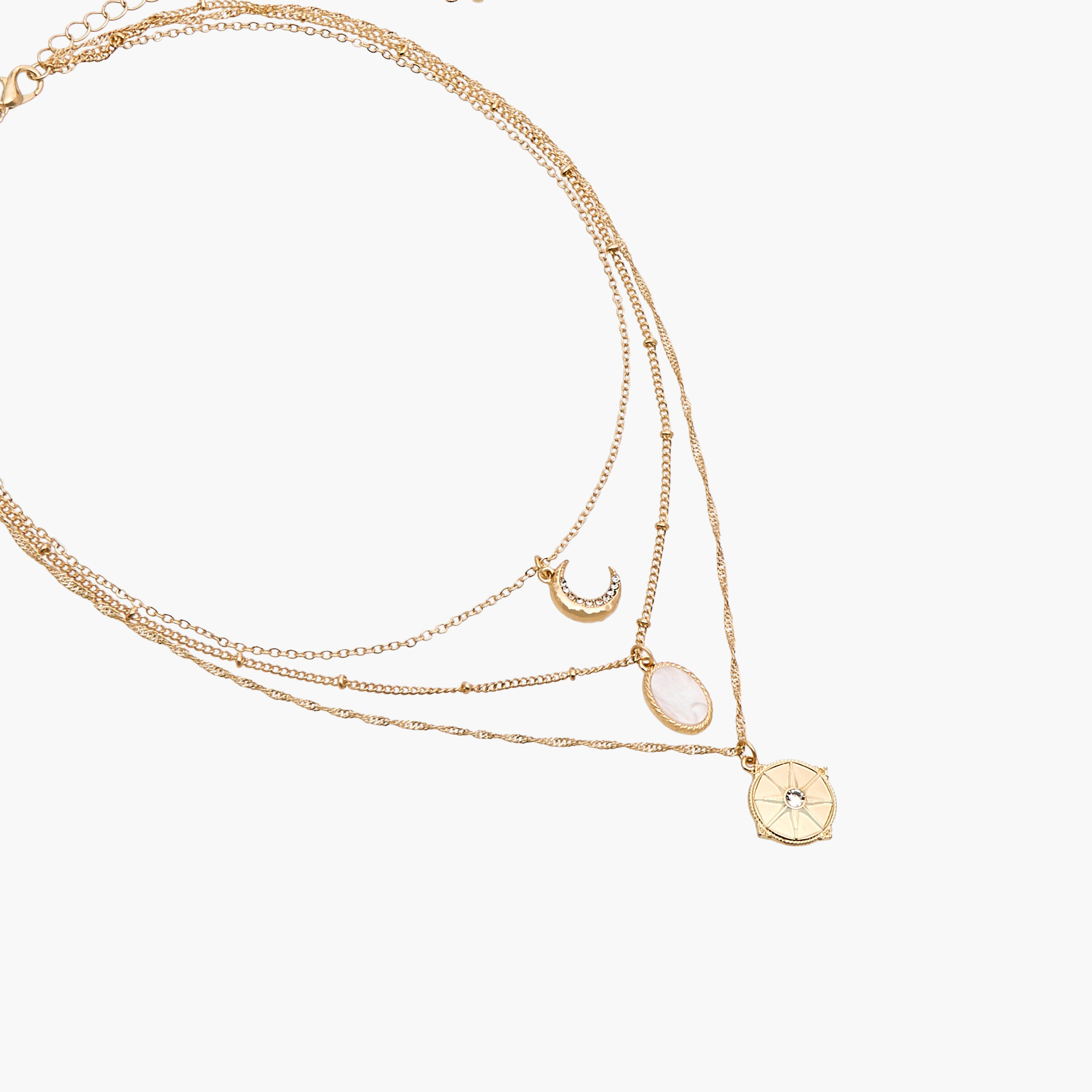Gloo Metal Layered Pendant Necklace-women-watchesandjewellery-jewellery-necklacesandpendants-image-2