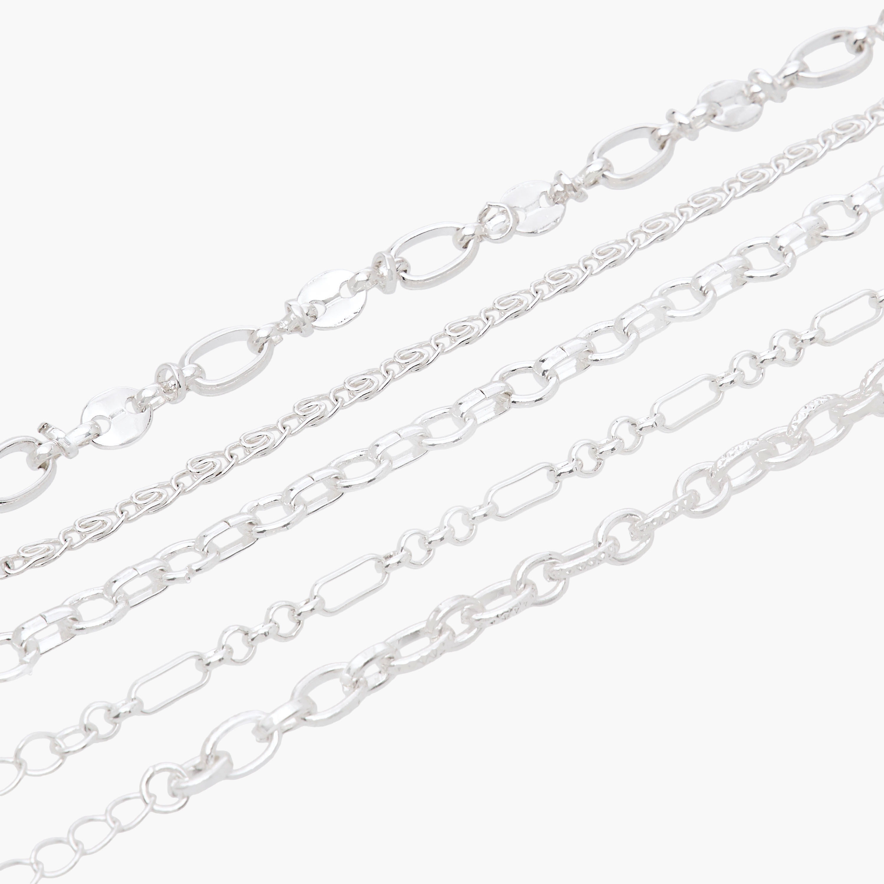 Gloo Pack of 5 Metallic Chain Bracelets-women-watchesandjewellery-jewellery-banglesandbracelets-image-13