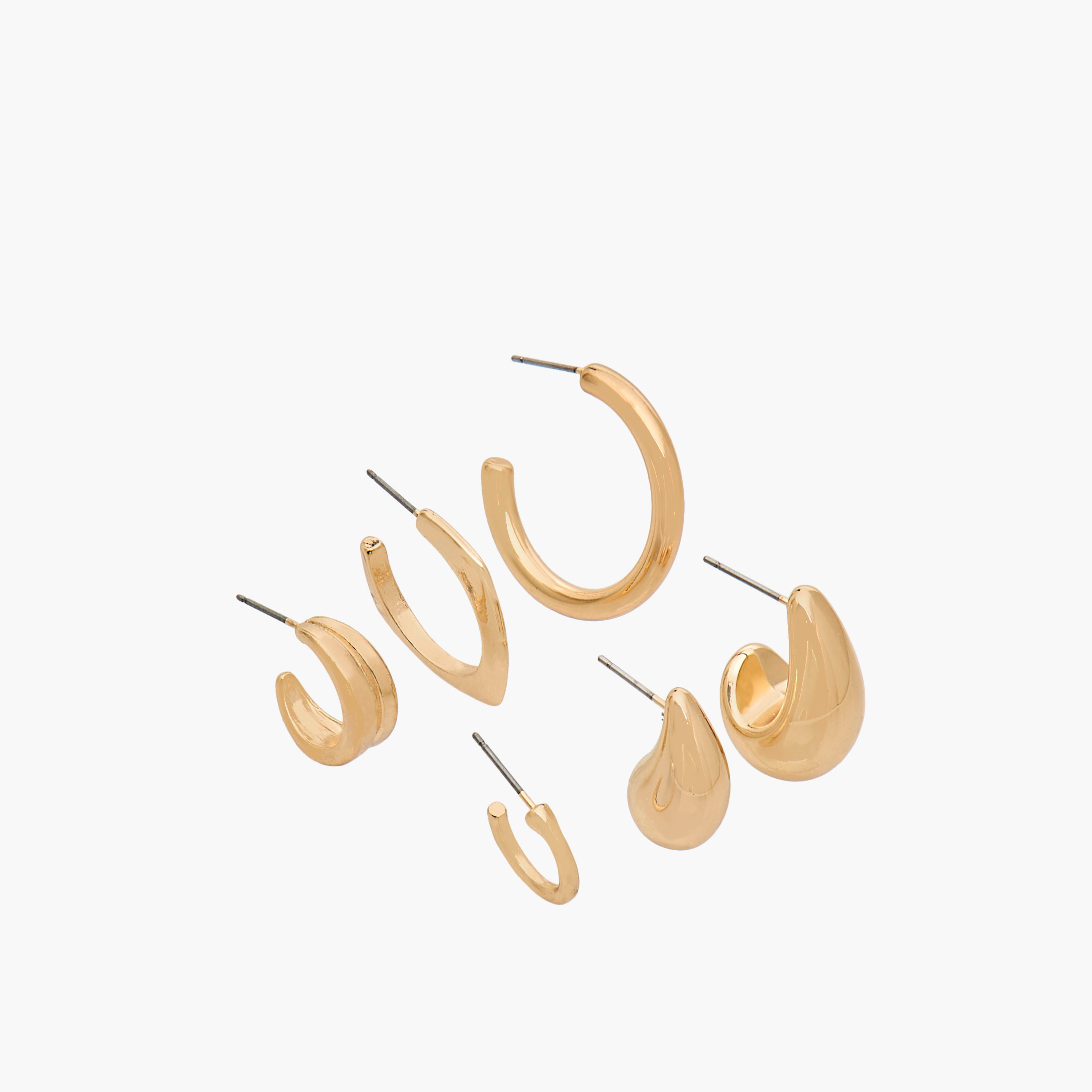 Gloo Pack of 6 Metallic Earrings with Pushback Closure-women-watchesandjewellery-jewellery-earrings-image-2