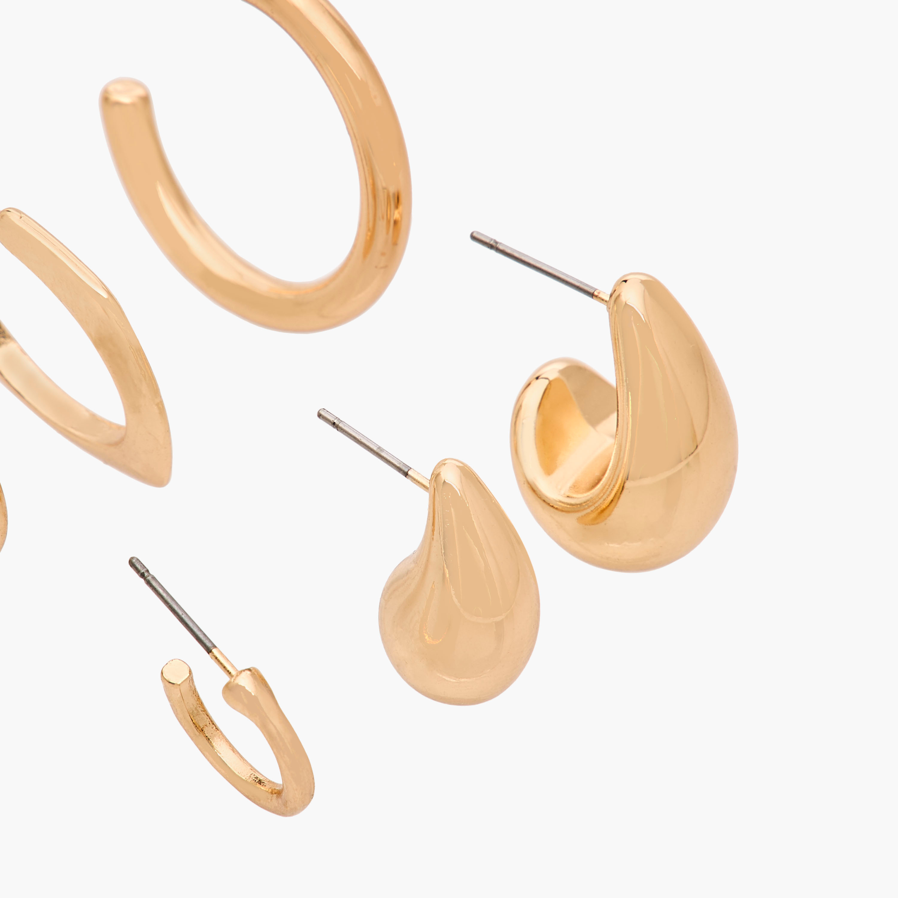 Gloo Pack of 6 Metallic Earrings with Pushback Closure-women-watchesandjewellery-jewellery-earrings-image-3