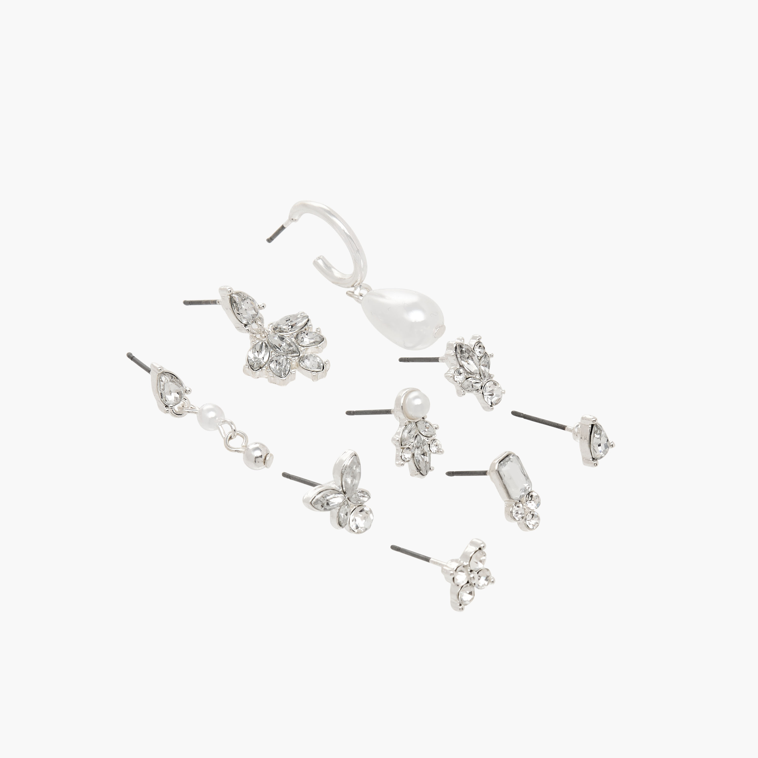 حلقان ميتاليك بمكبس إغلاق خلفي من جلو - طقم 9 أزواج-women-watchesandjewellery-jewellery-earrings-image-2