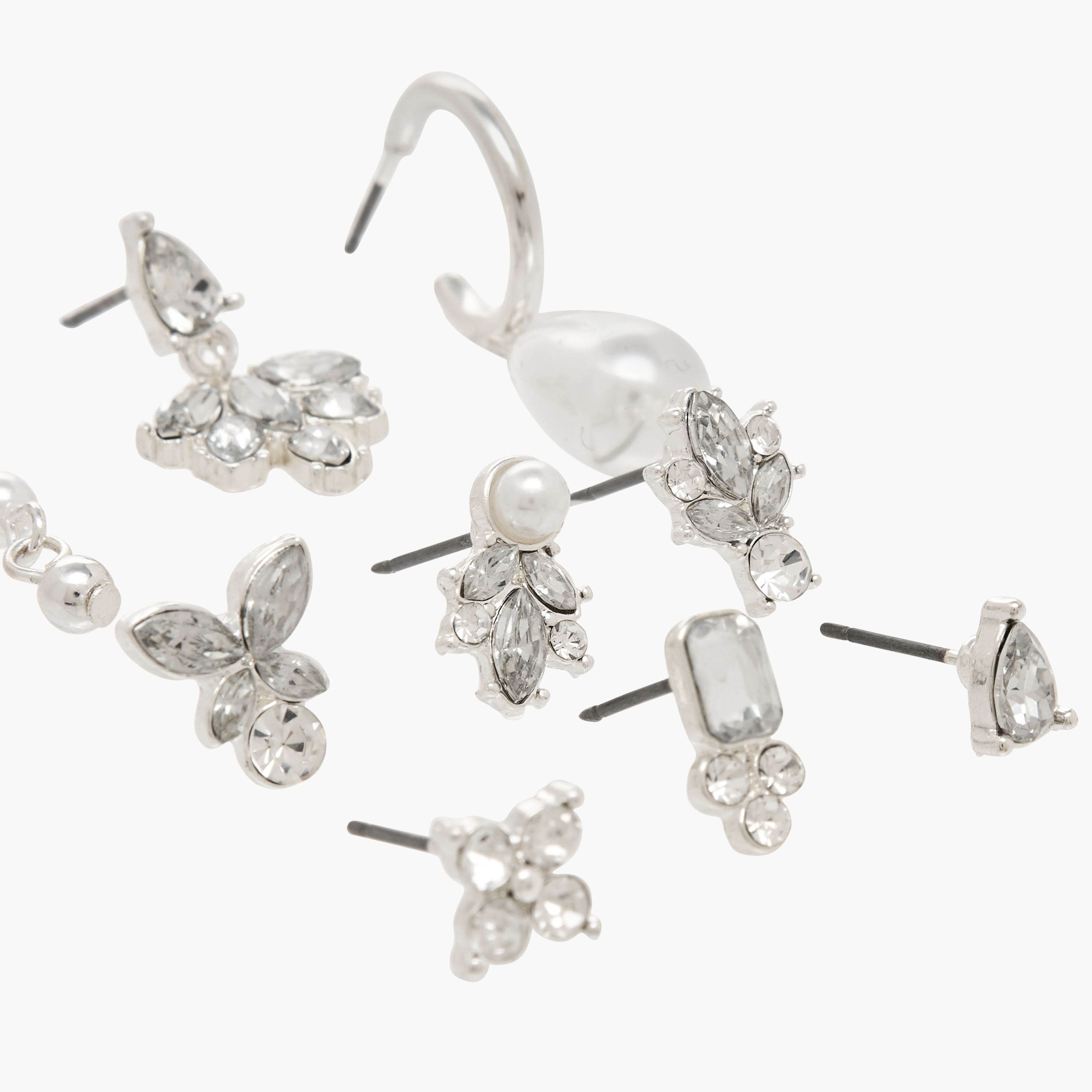 حلقان ميتاليك بمكبس إغلاق خلفي من جلو - طقم 9 أزواج-women-watchesandjewellery-jewellery-earrings-image-3