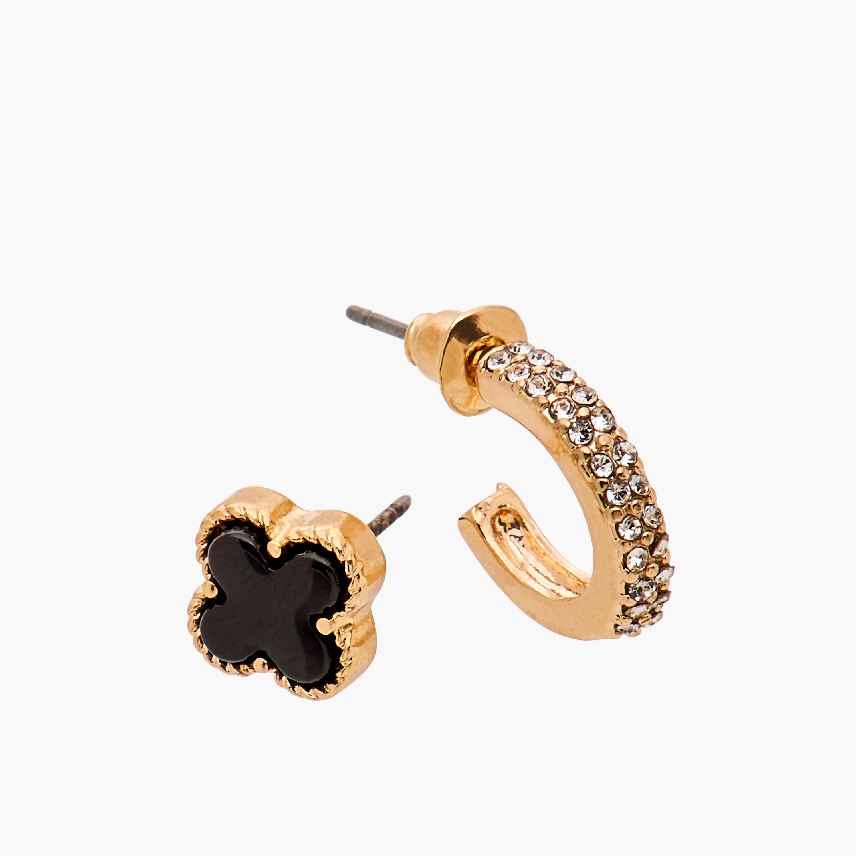 Gloo Pack of 9 Metallic Earrings with Pushback Closure-women-watchesandjewellery-jewellery-earrings-image-4
