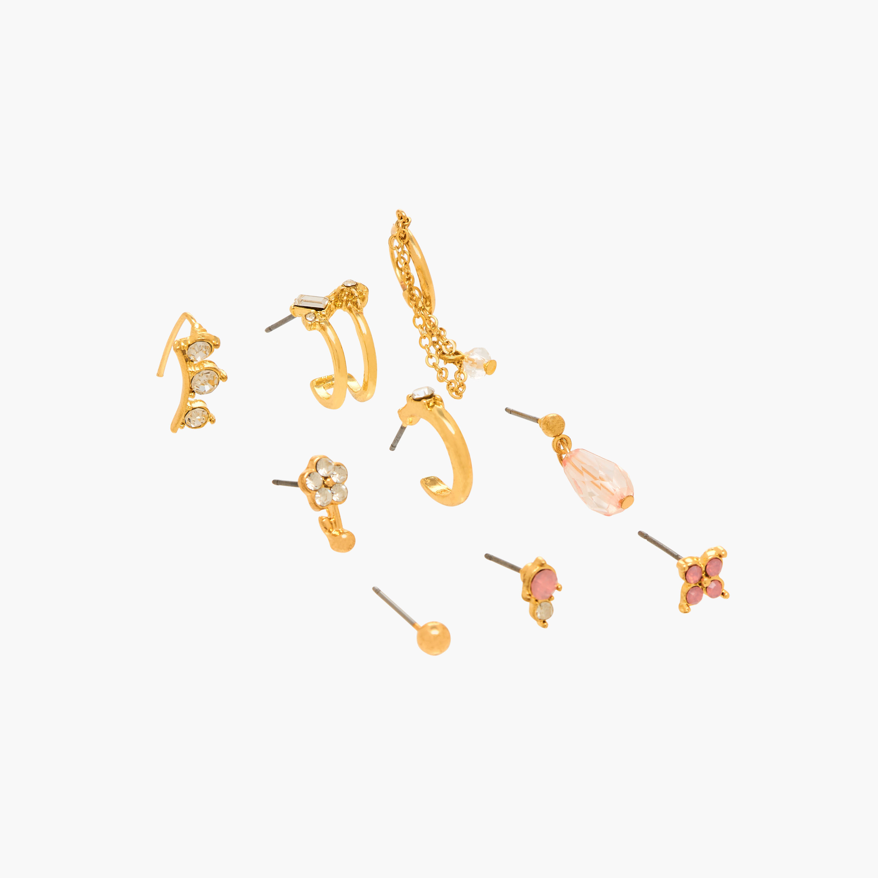 Gloo Pack of 9 Metal Assorted Earring with Pushback Closure-women-watchesandjewellery-jewellery-earrings-image-2