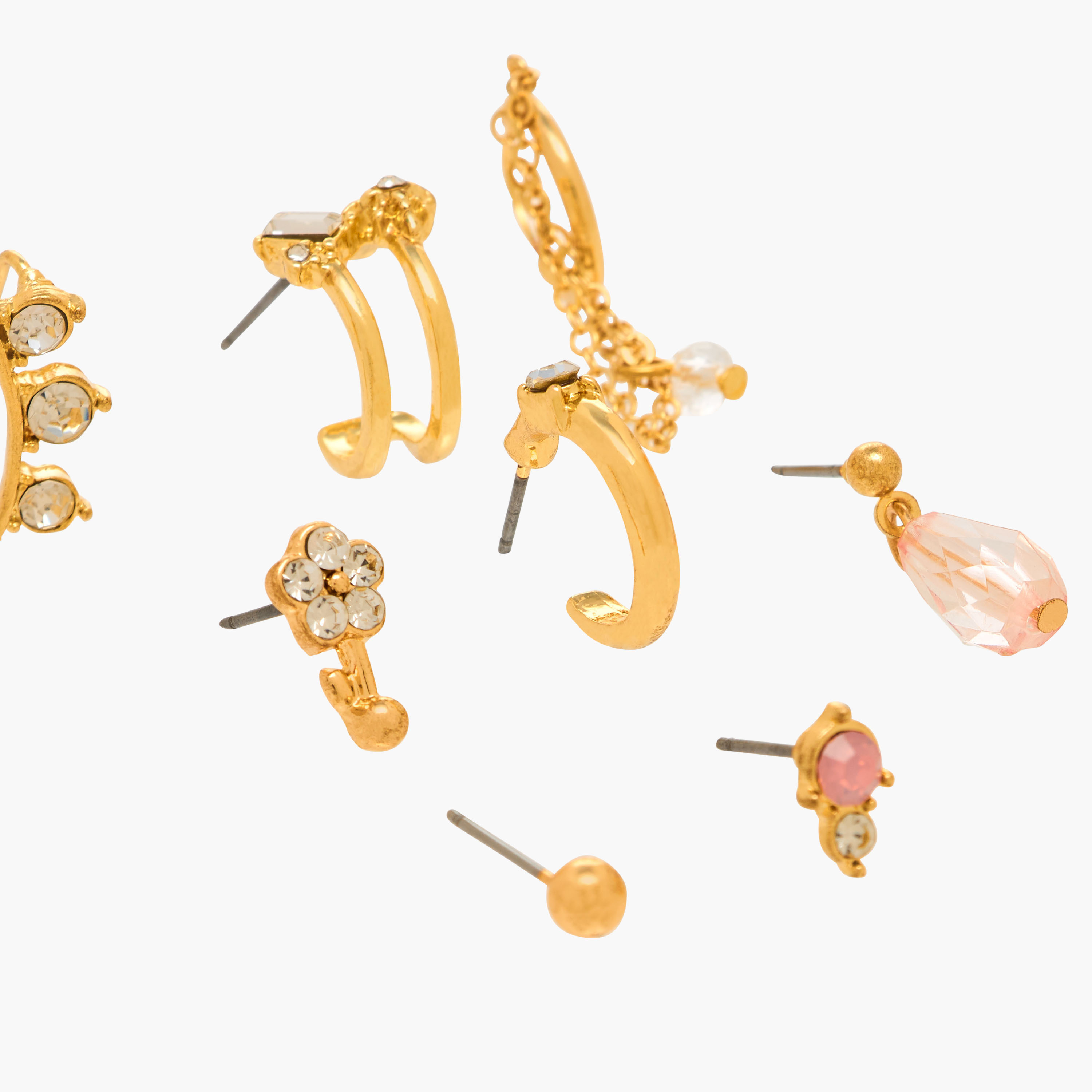 Gloo Pack of 9 Metal Assorted Earring with Pushback Closure-women-watchesandjewellery-jewellery-earrings-image-3