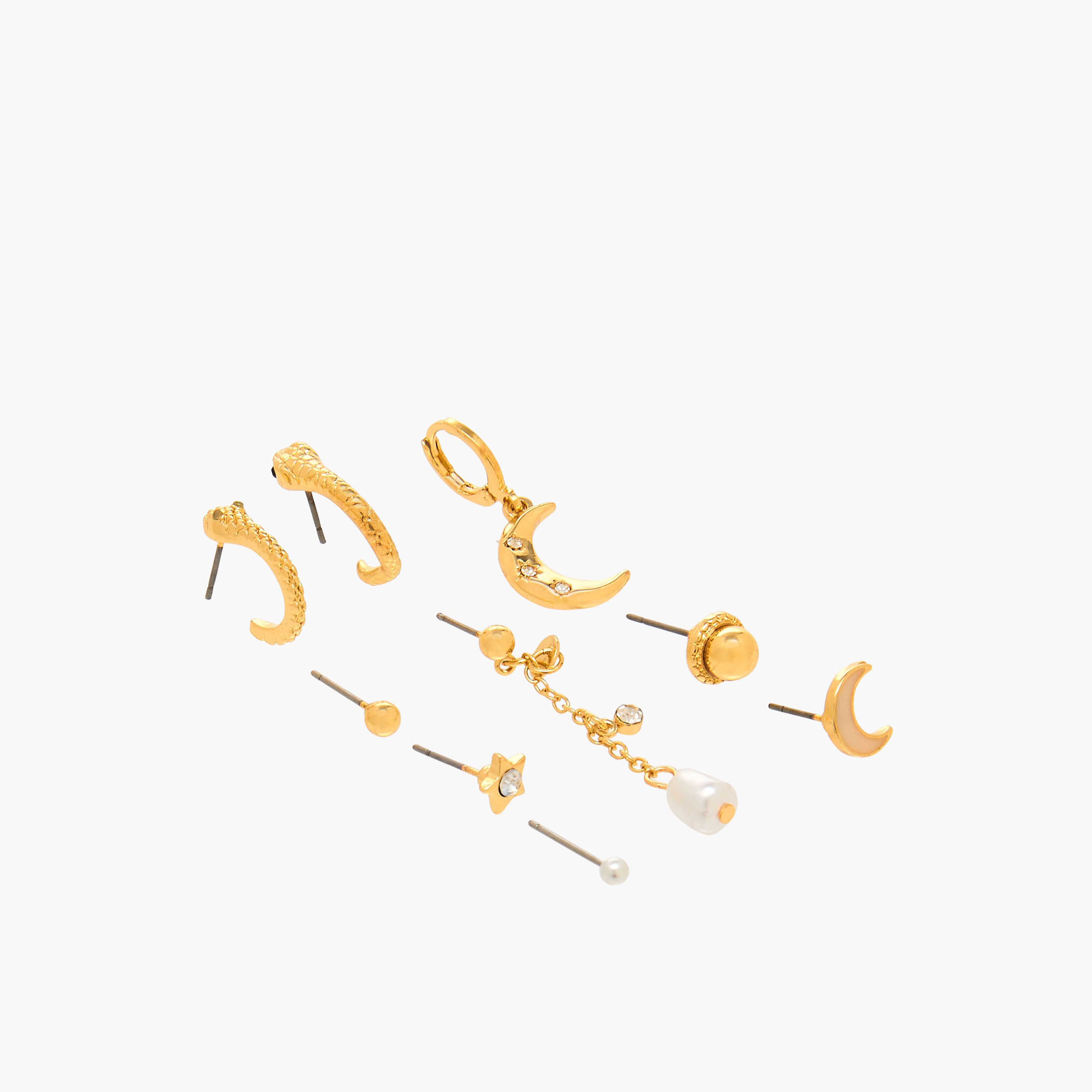 Gloo Pack of 9 Metallic Earrings with Pushback Closure-women-watchesandjewellery-jewellery-earrings-image-2