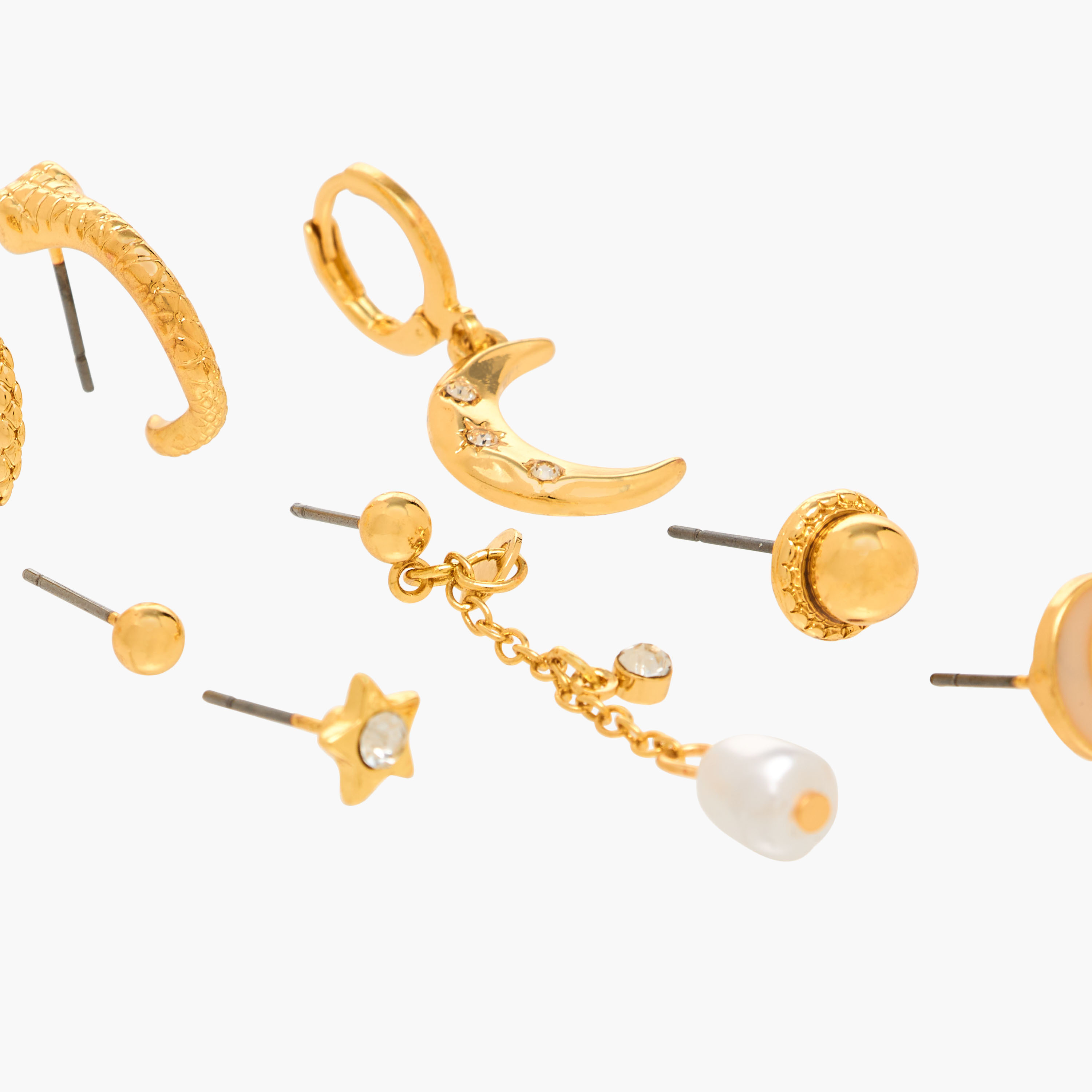 Gloo Pack of 9 Metallic Earrings with Pushback Closure-women-watchesandjewellery-jewellery-earrings-image-3