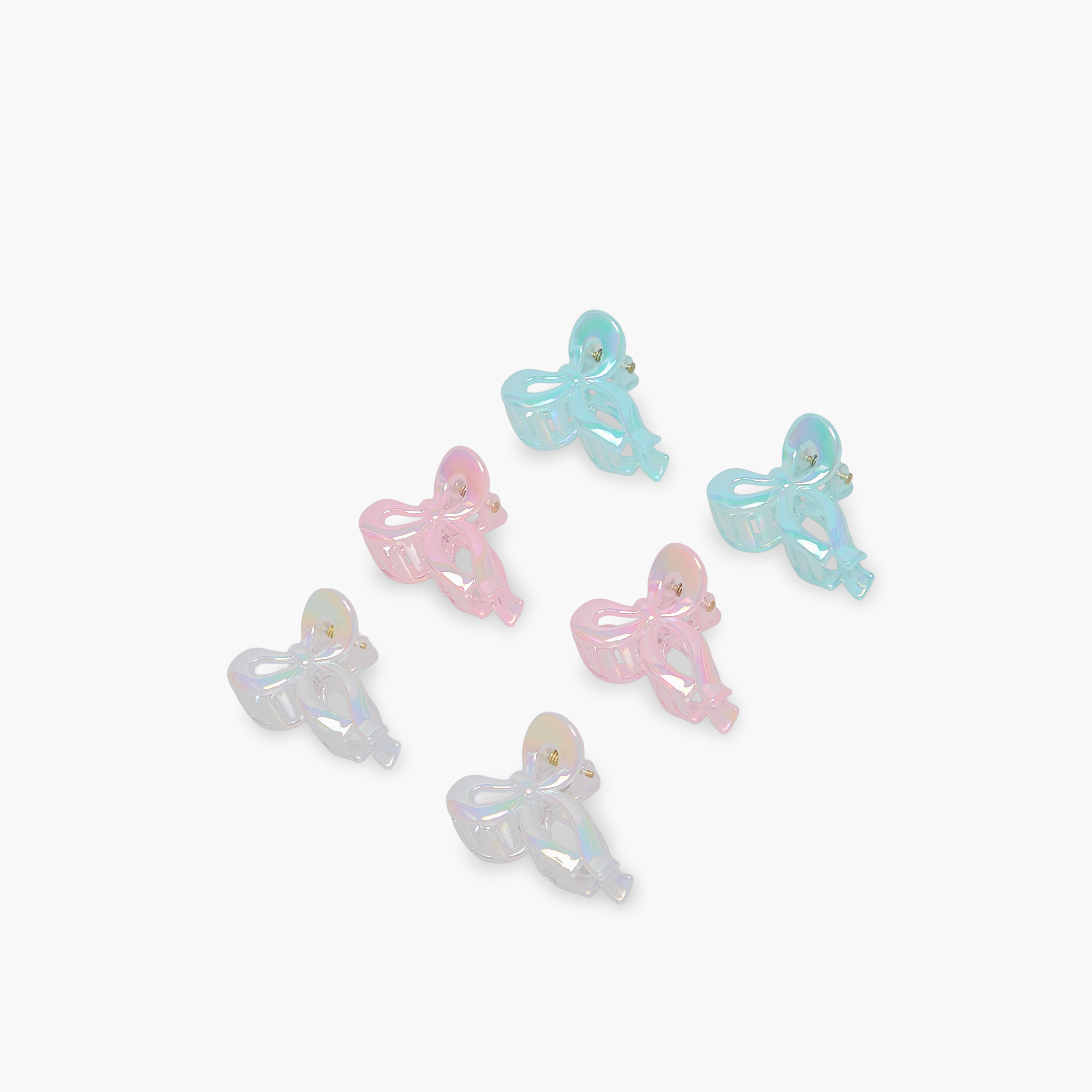 Gloo Pack of 6 Bow Shaped Iridescent Hair Clamp-women-hairaccessories-clamps-image-8