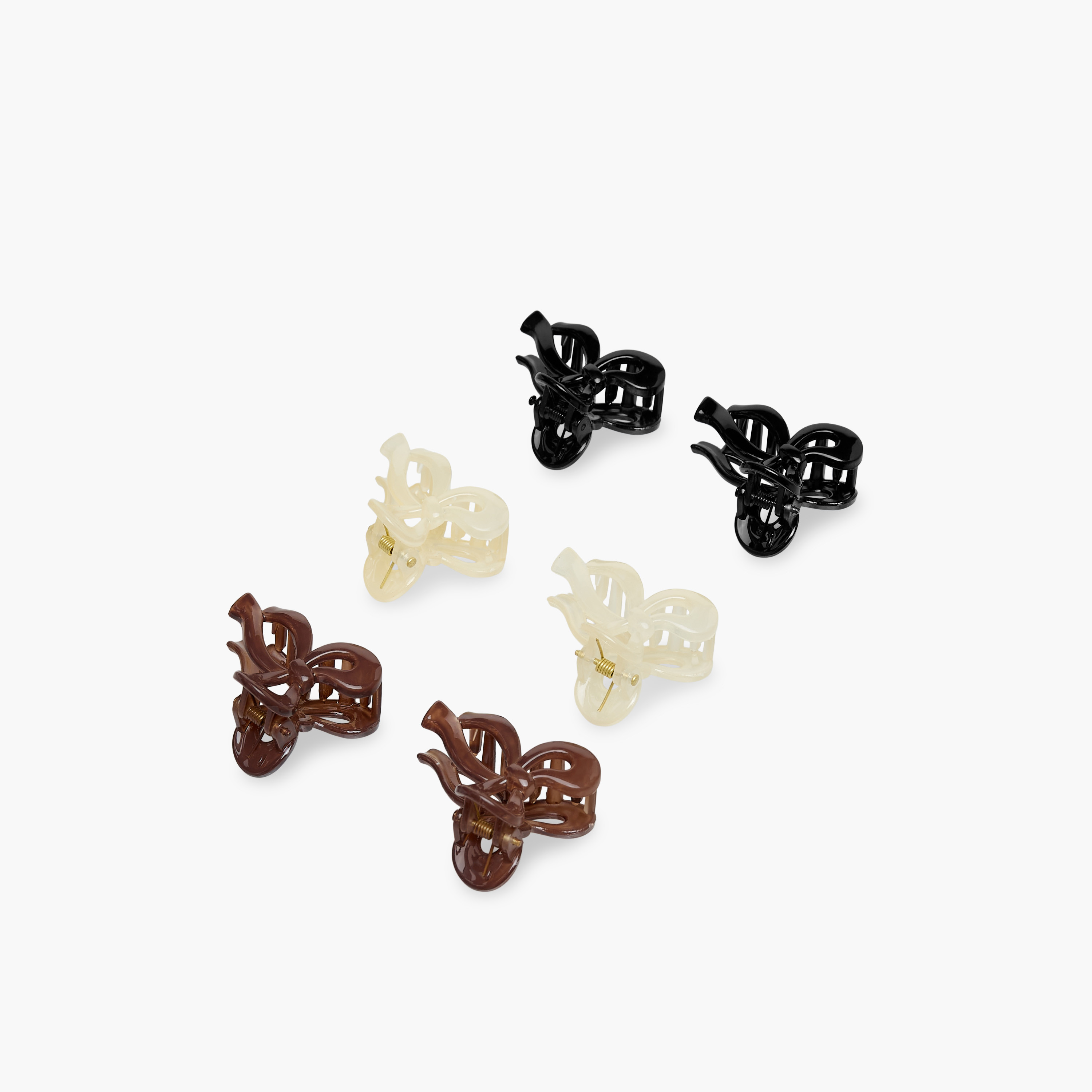 Gloo Pack of 6 Bow Shaped Iridescent Hair Clamp-women-hairaccessories-clamps-image-5
