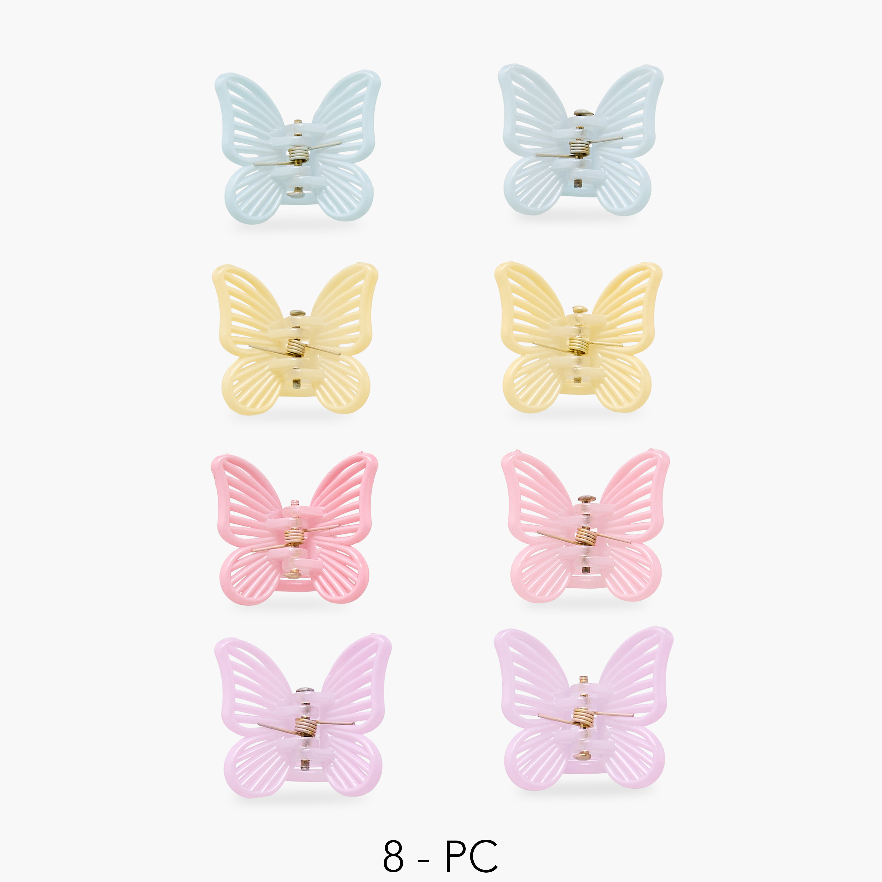 Gloo Pack of 8 Butterfly Shape Hair Clamps-women-hairaccessories-clips-image-1