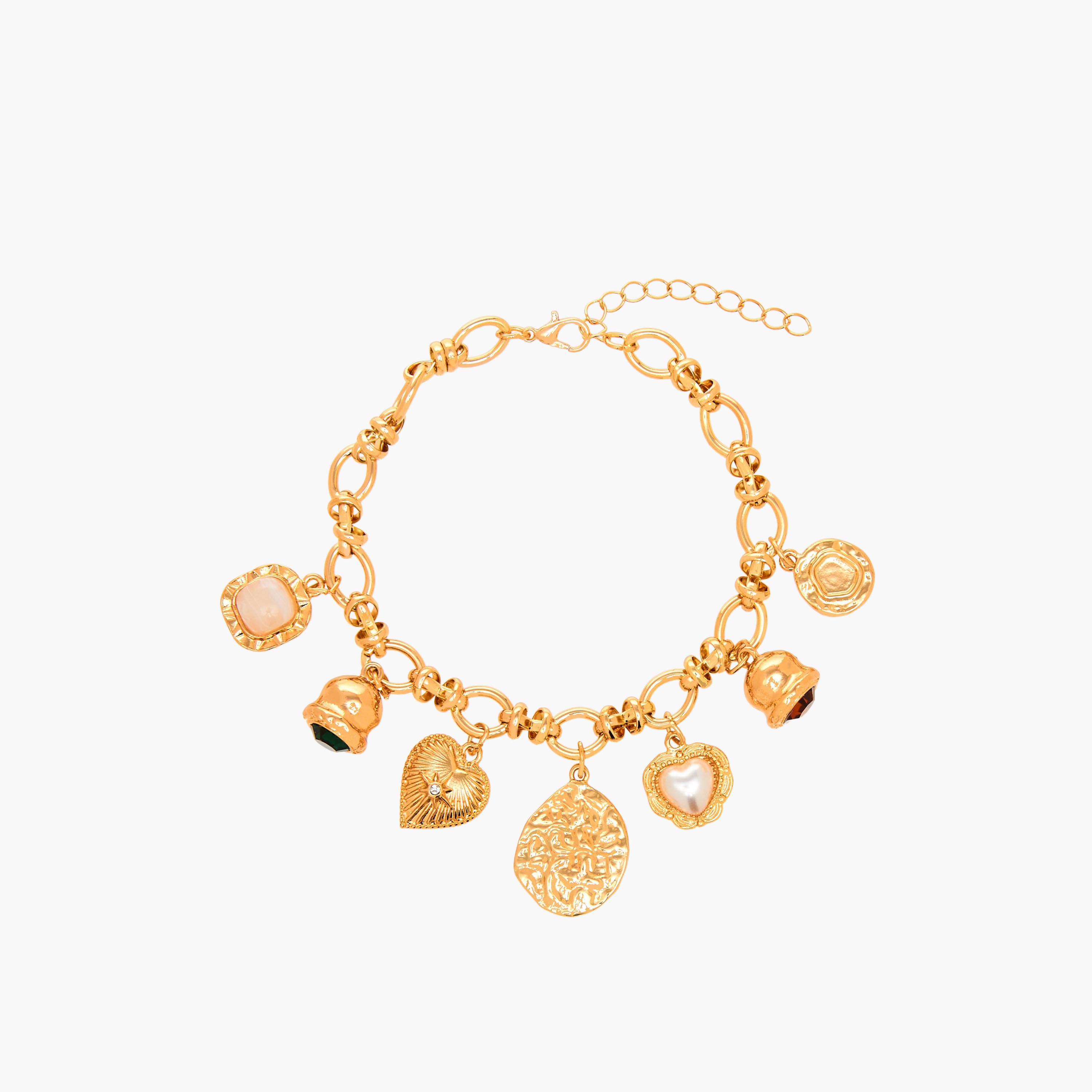 Gold Tone Vintage Charm Detail Bracelet-women-watchesandjewellery-jewellery-banglesandbracelets-image-1