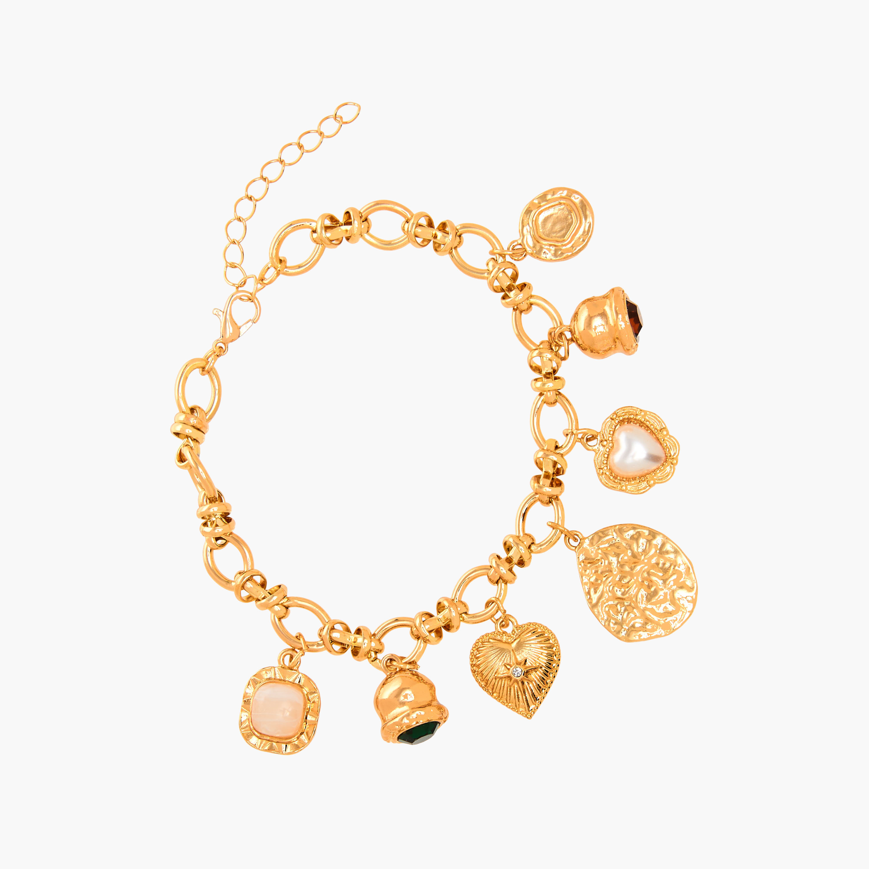 Gold Tone Vintage Charm Detail Bracelet-women-watchesandjewellery-jewellery-banglesandbracelets-image-2