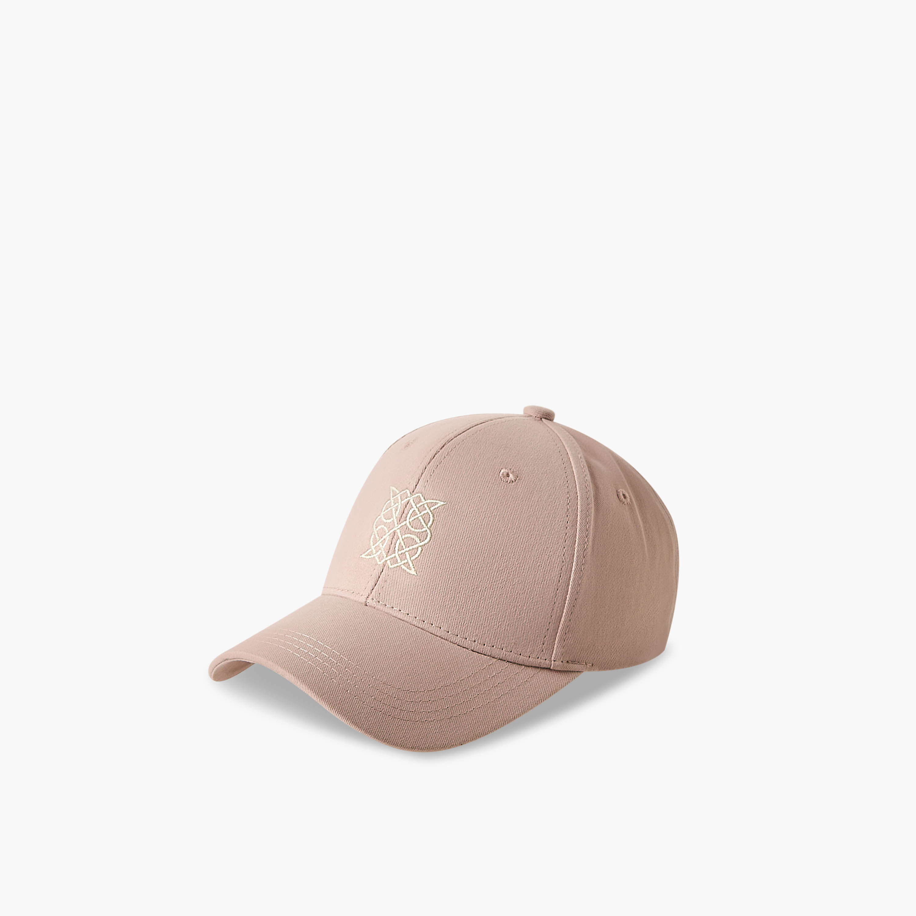 Embroidered Cap with Buckled Strap Closure-women-clothingaccessories-capsandhats-image-3