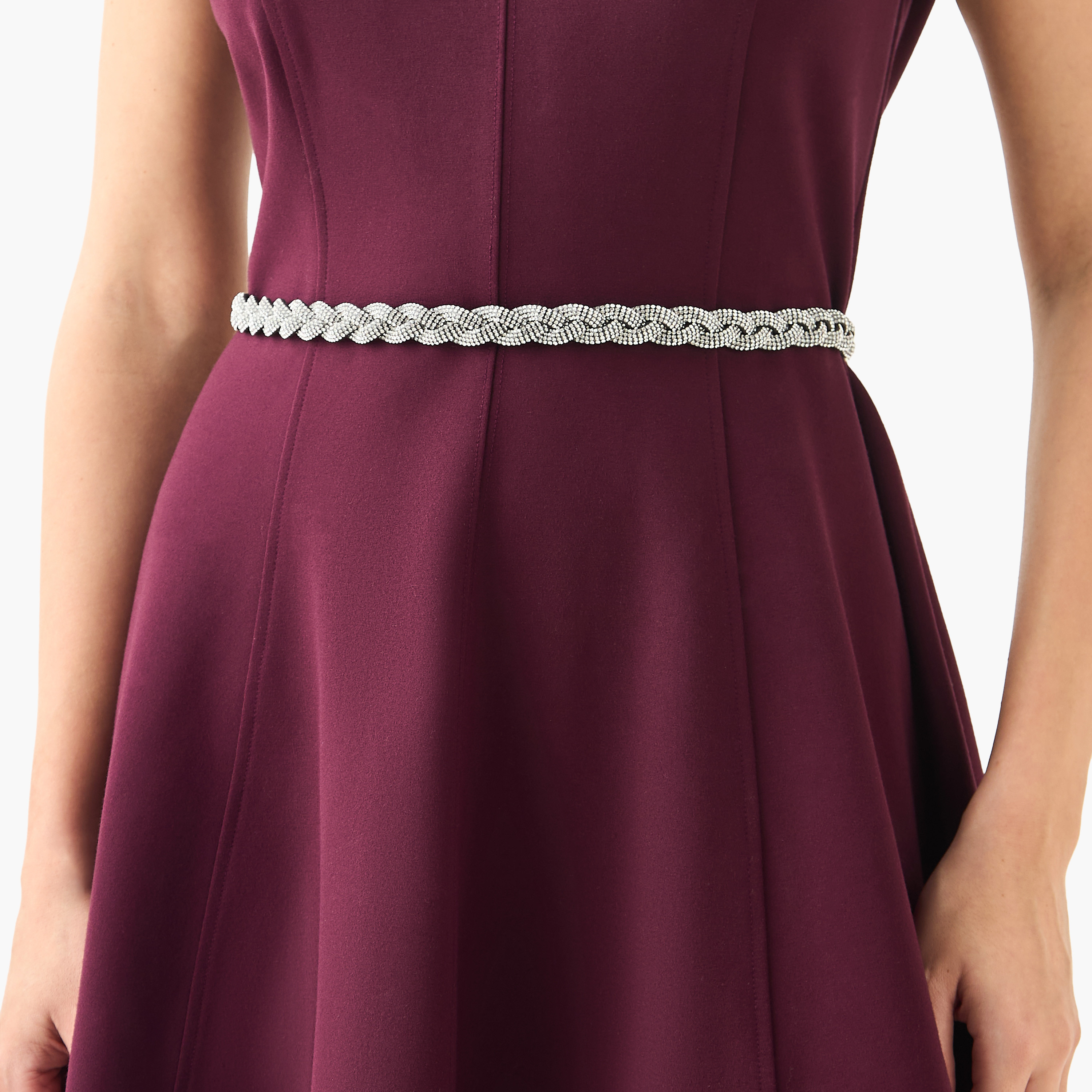 Metallic Waist Belt with Braided Design-women-clothingaccessories-belts-image-2