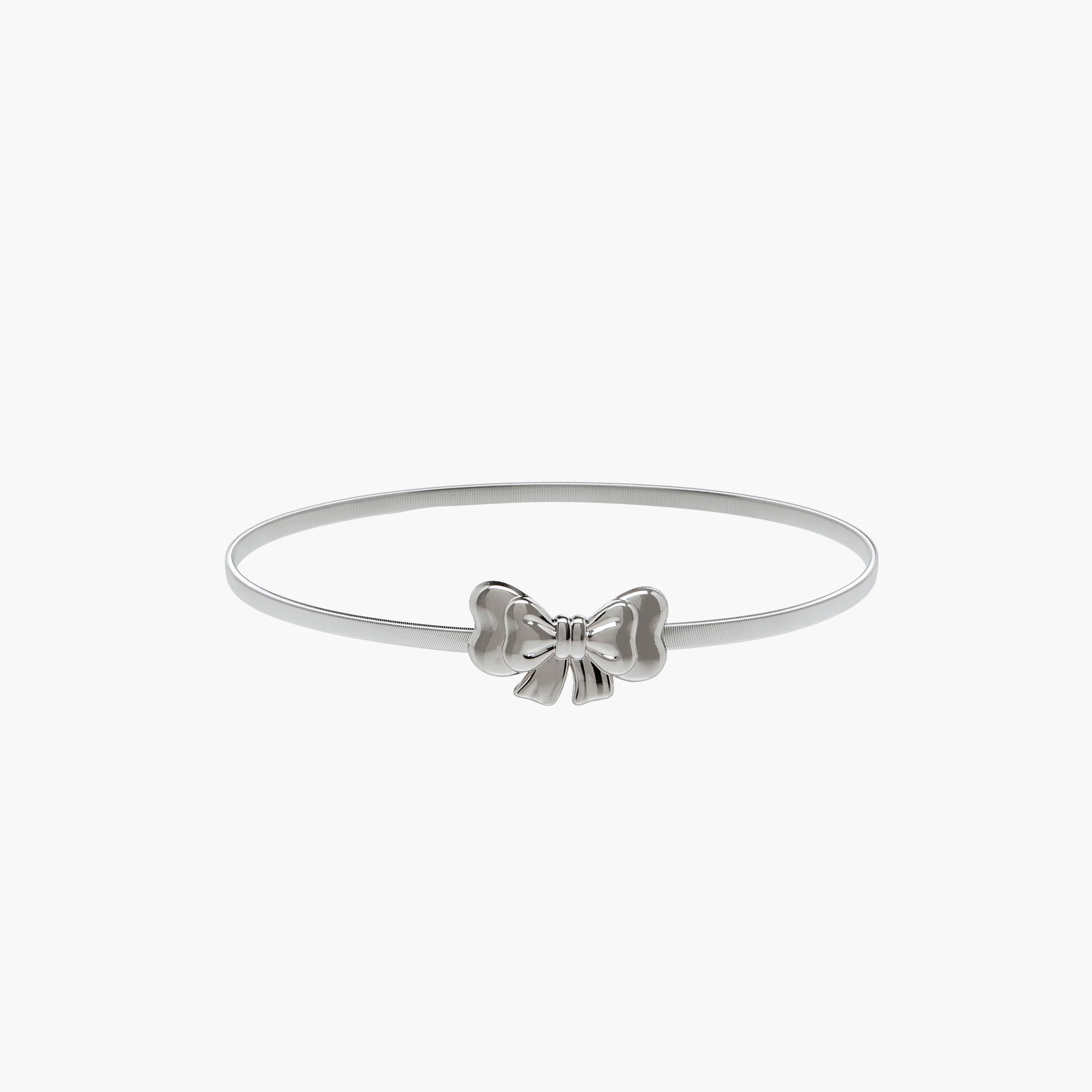 Metal Stretchable Belt with Bow Trim-women-clothingaccessories-belts-image-1