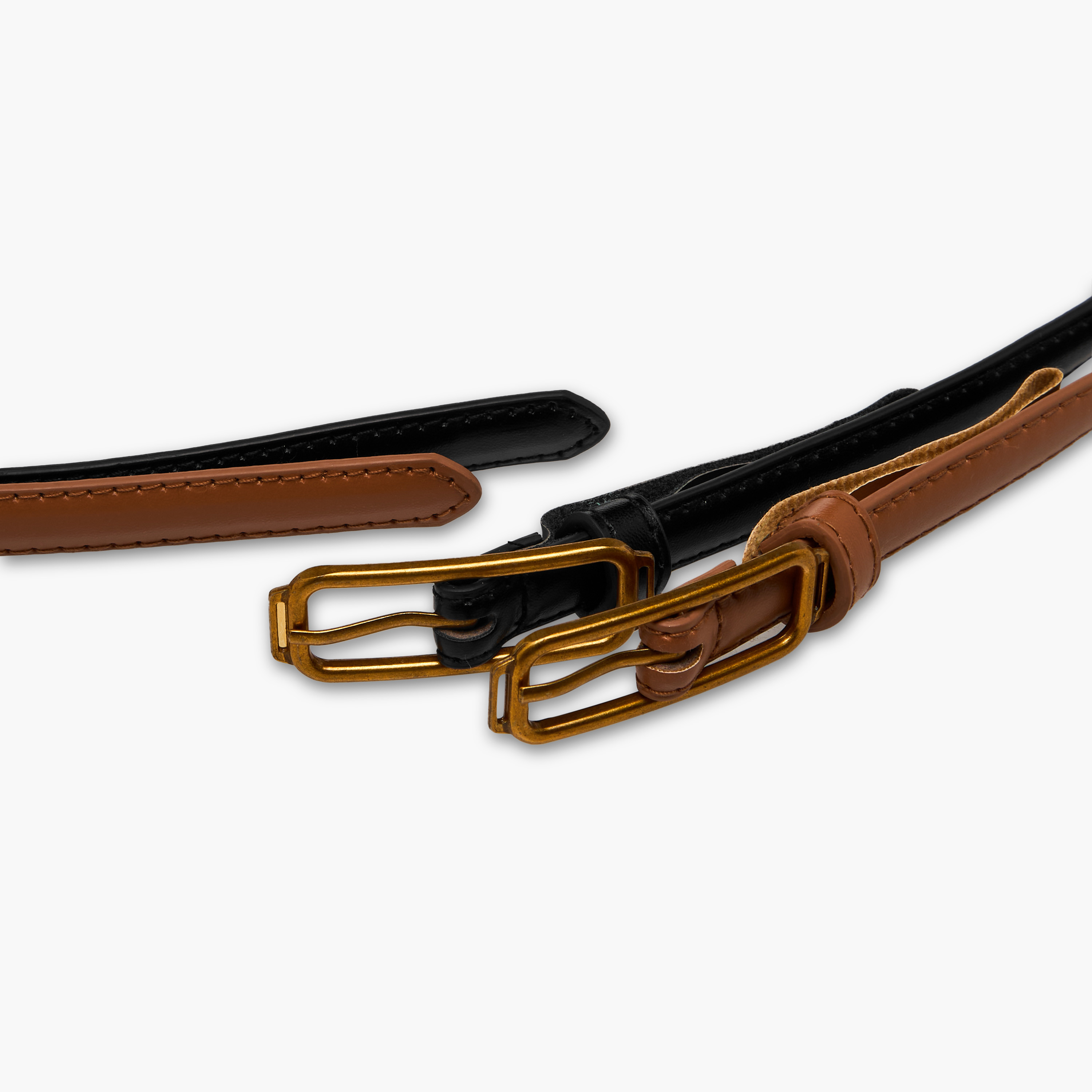 حزام جلد صناعي بإبزيم مستطيل - طقم من 2-women-clothingaccessories-belts-image-1
