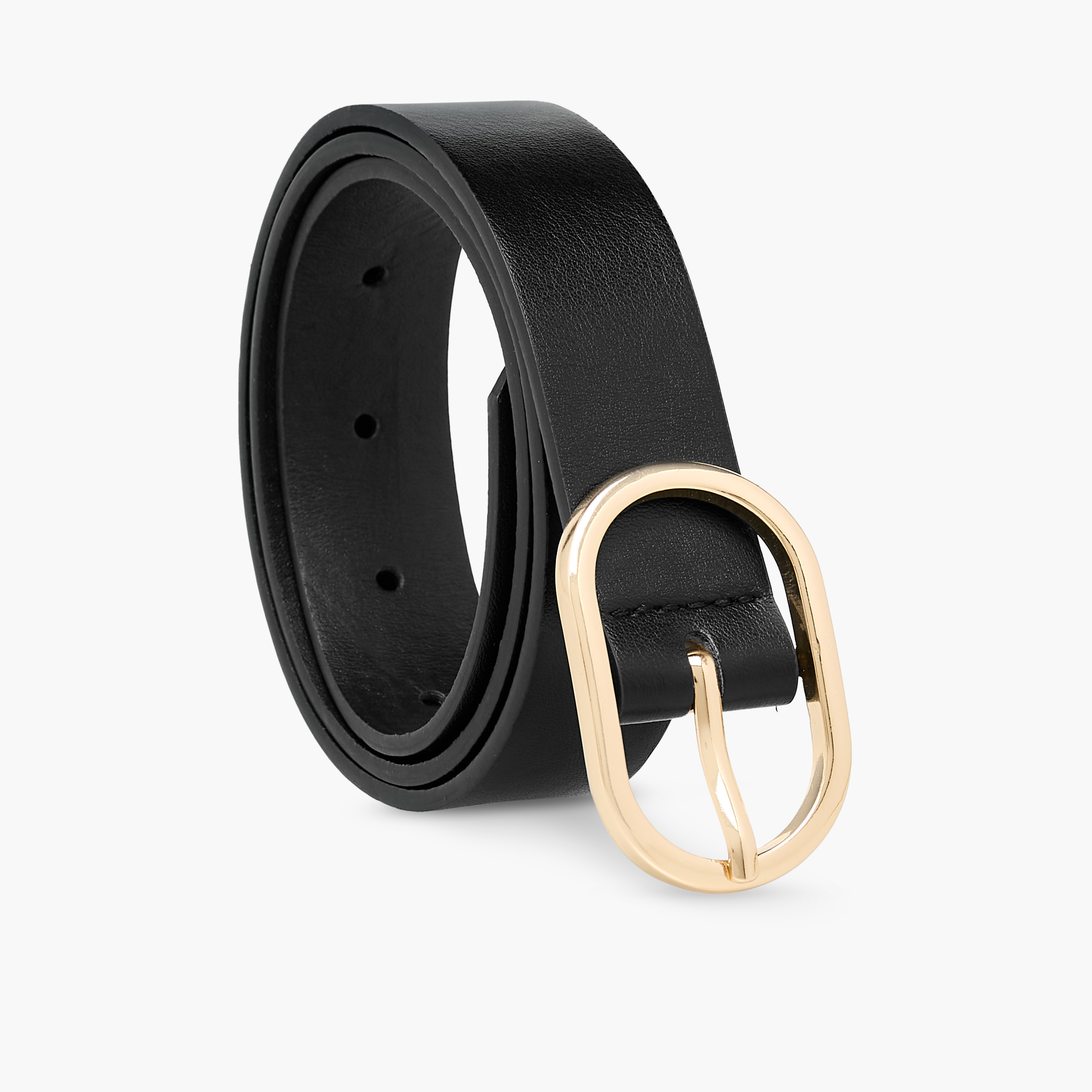 Faux Leather Belt with Oval Buckle-women-clothingaccessories-belts-image-1