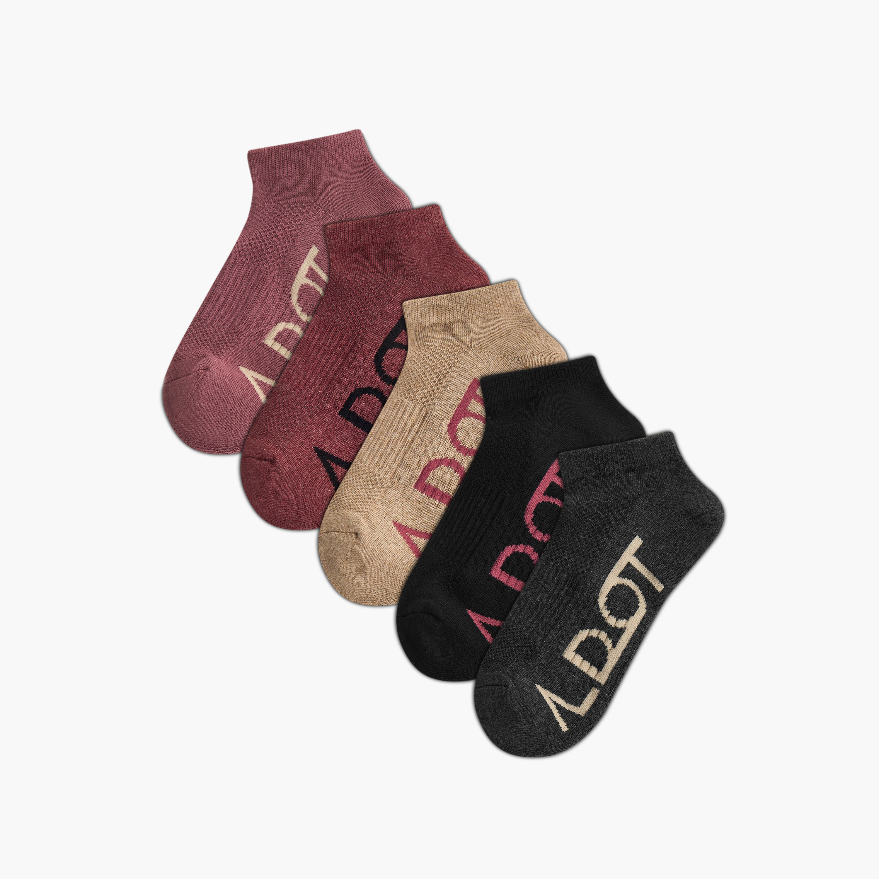 Pack of 5 Terry Ankle Length Sports Trainer Socks-women-socksandstockings-image-1