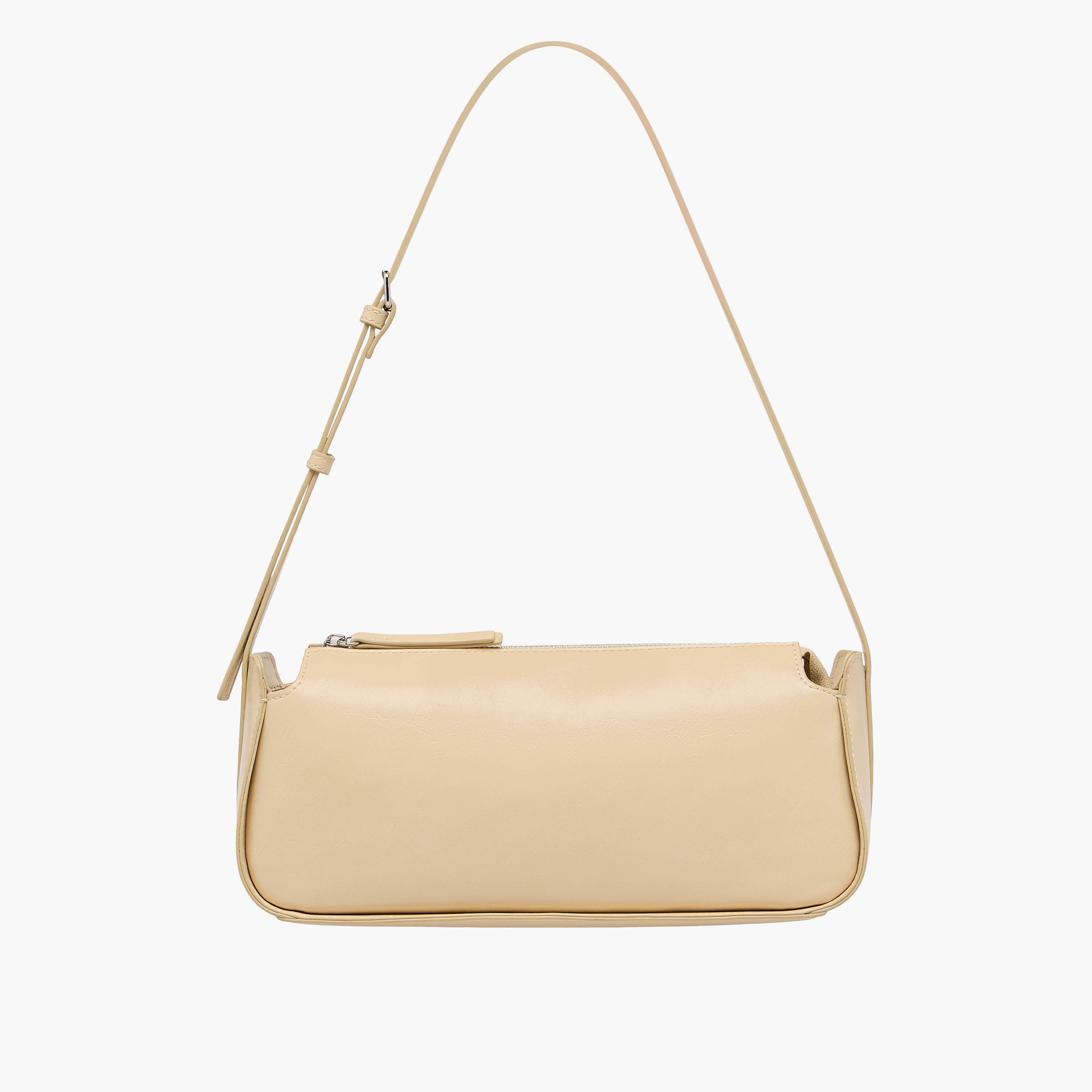 Textured Shoulder Bag with Zip Closure-women-bagsandwallets-handbags-image-1